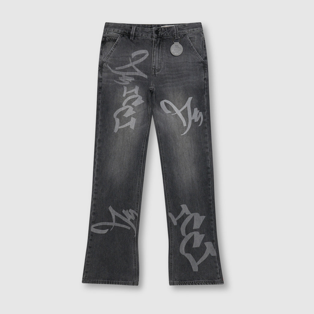 Ettore Hellgraue Flare-Jeans