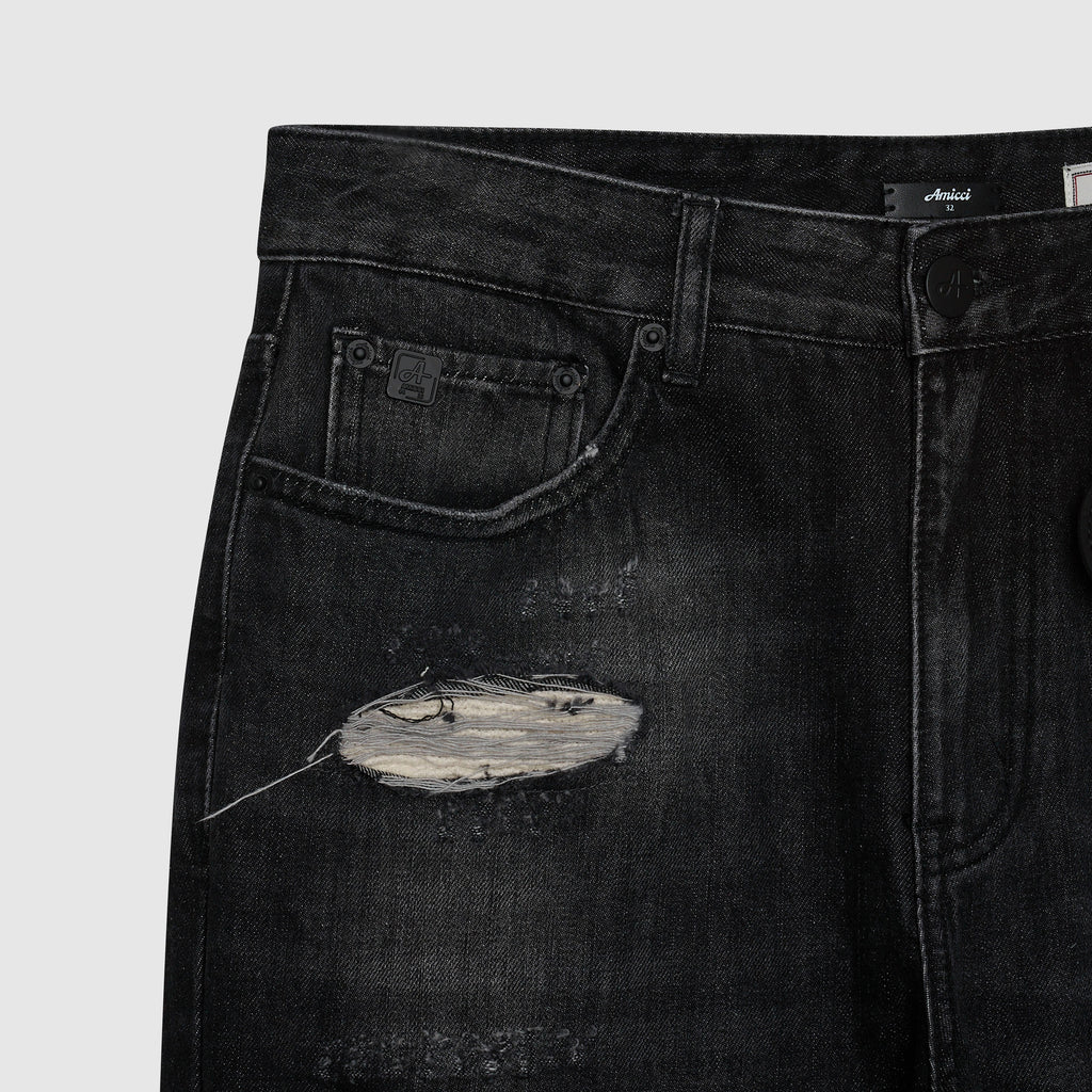 Trivoni Schwarze Flare-Jeans