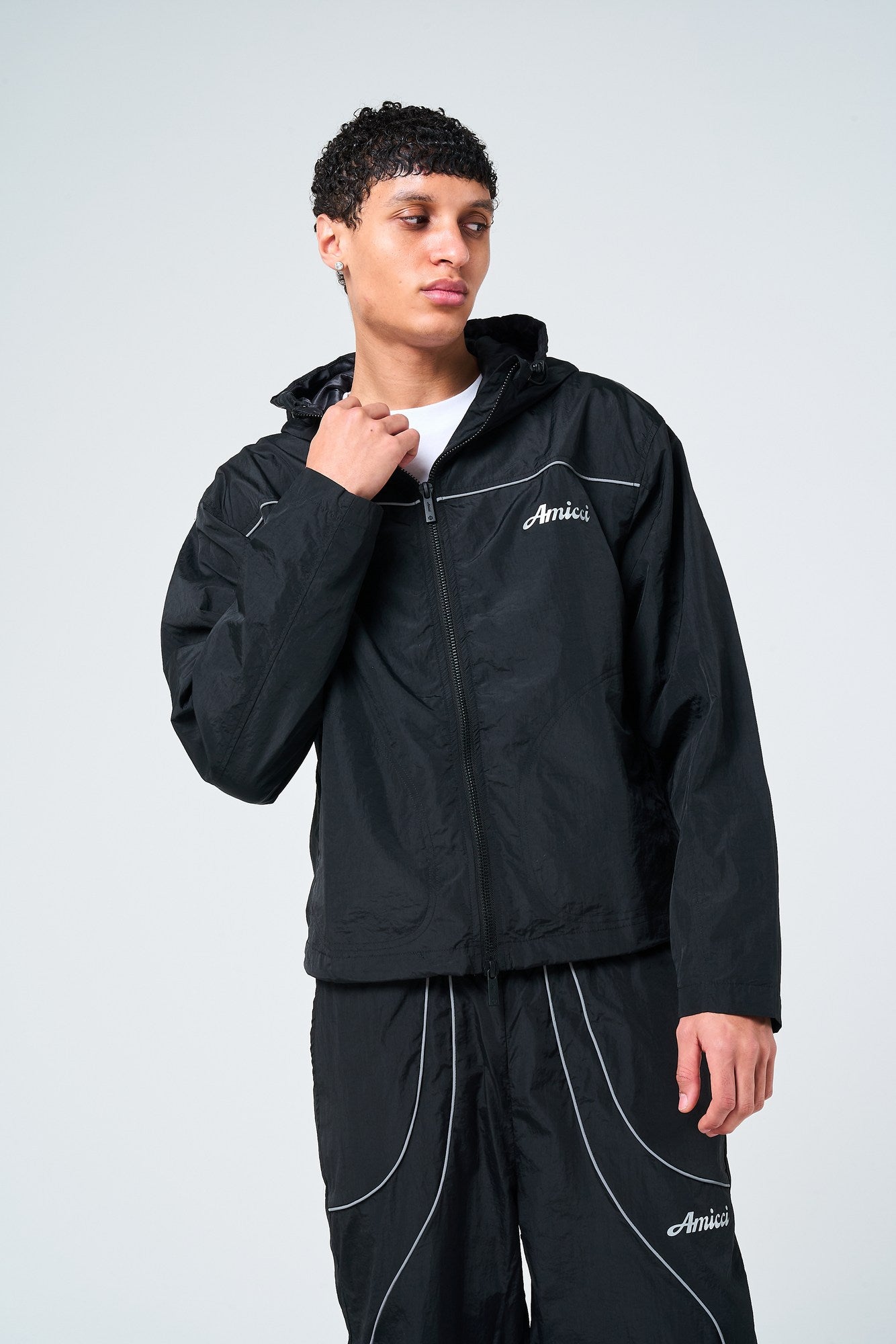 Carson Black Windbreaker