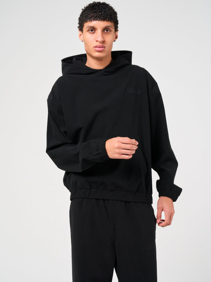 Cylinder Black Needlecord Hoodie