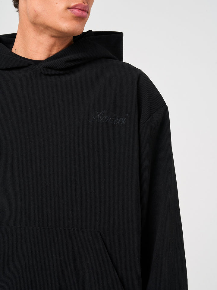 Cylinder Black Needlecord Hoodie
