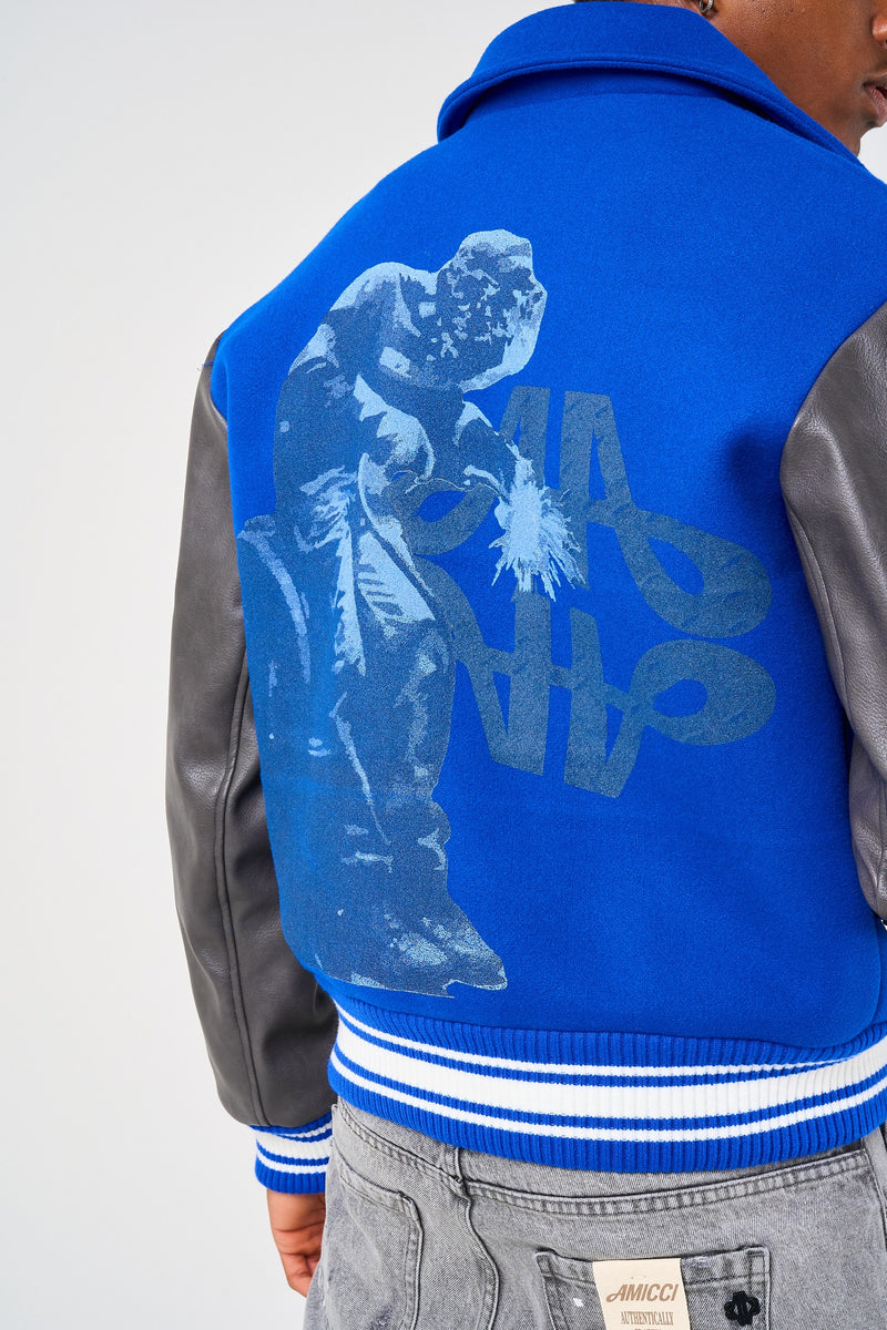 Taras Navy Varsity Jacket