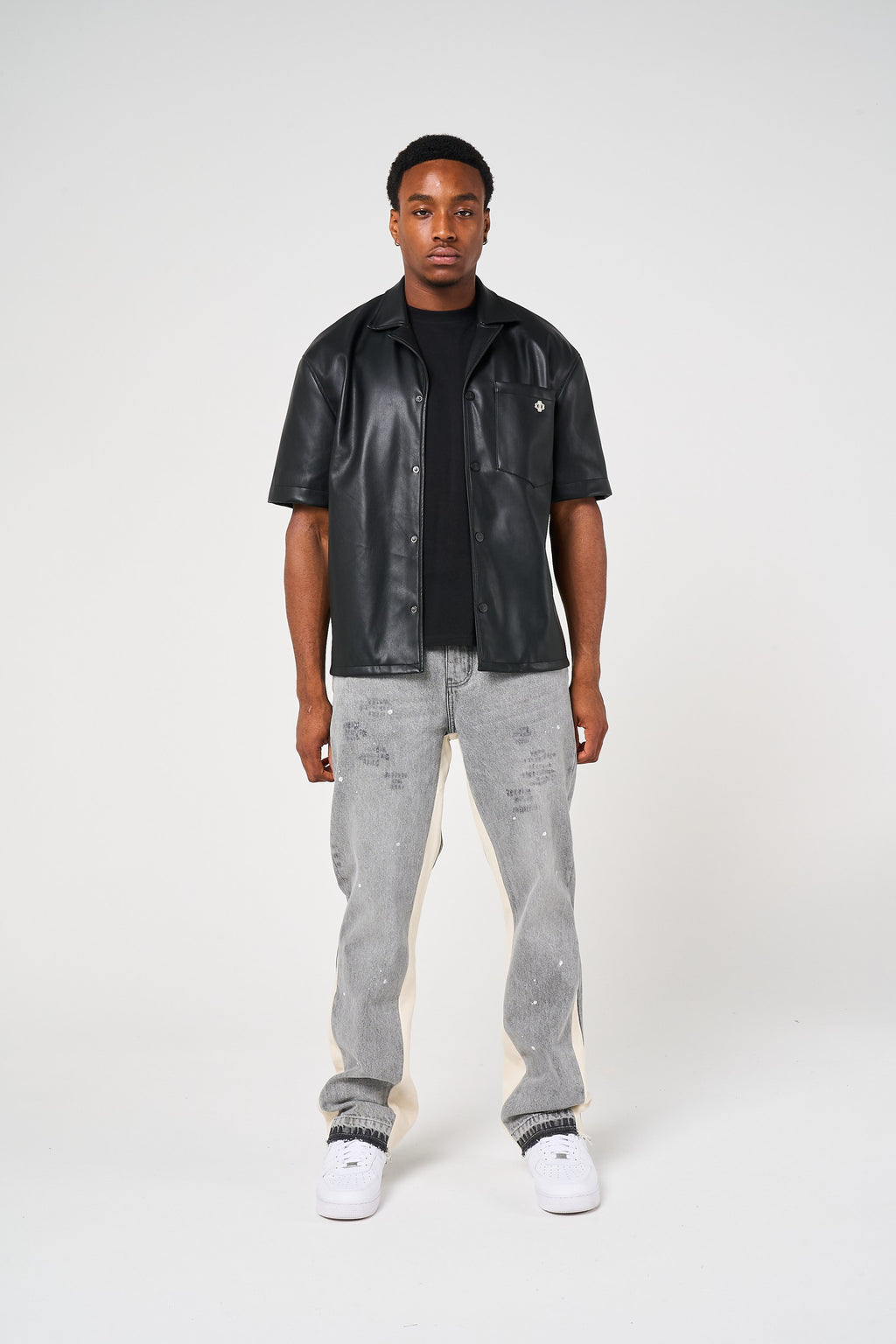 Drīver Leather Overshirt Black