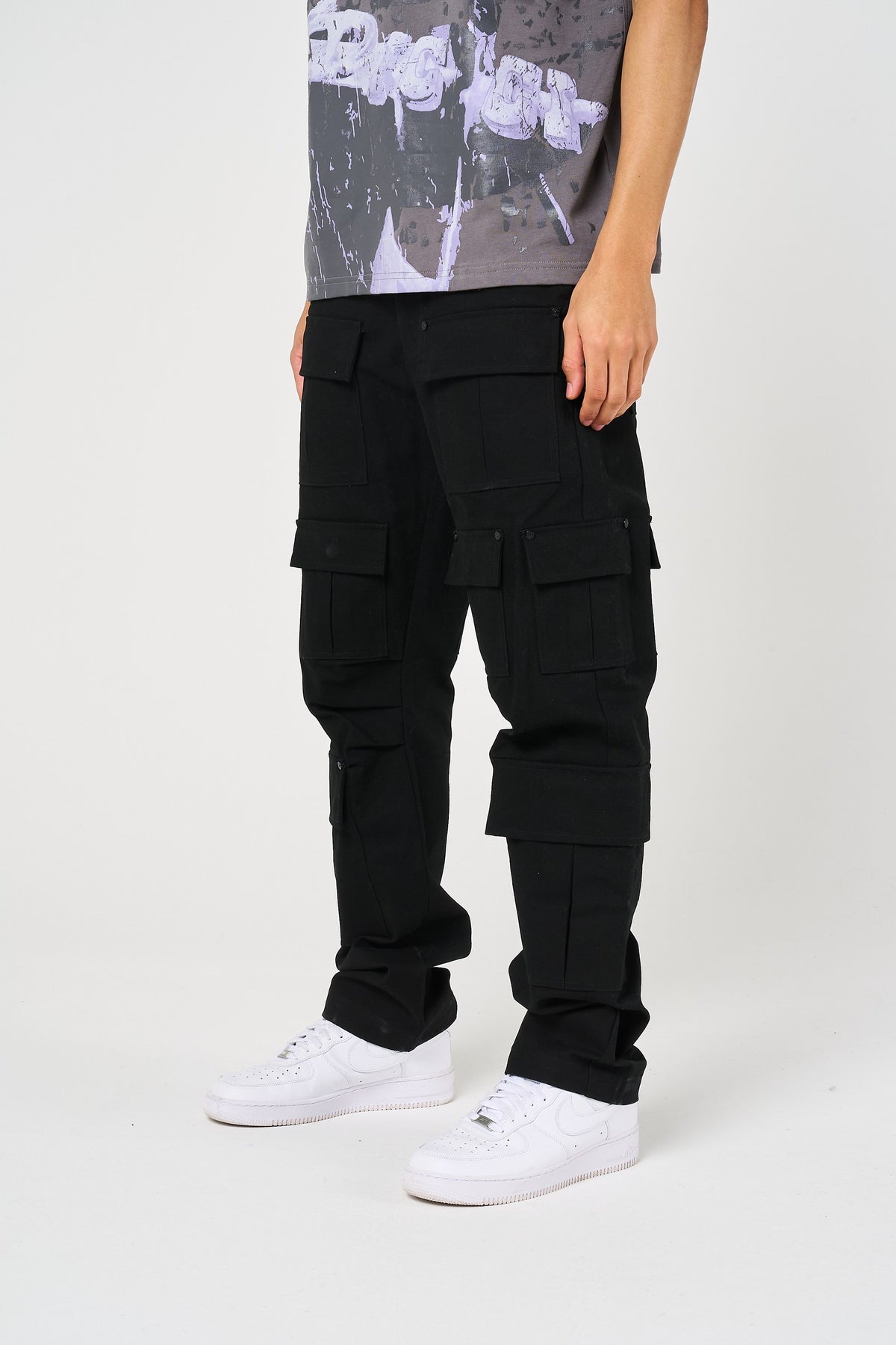 Terron Zwarte Zware Broek met Zakken