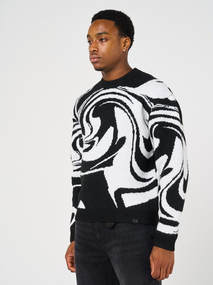 Pierce Black Knitted Sweatshirt