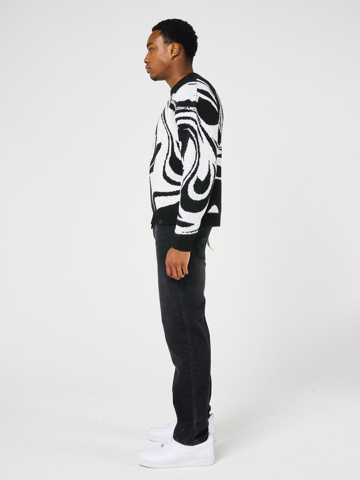 Pierce Black Knitted Sweatshirt