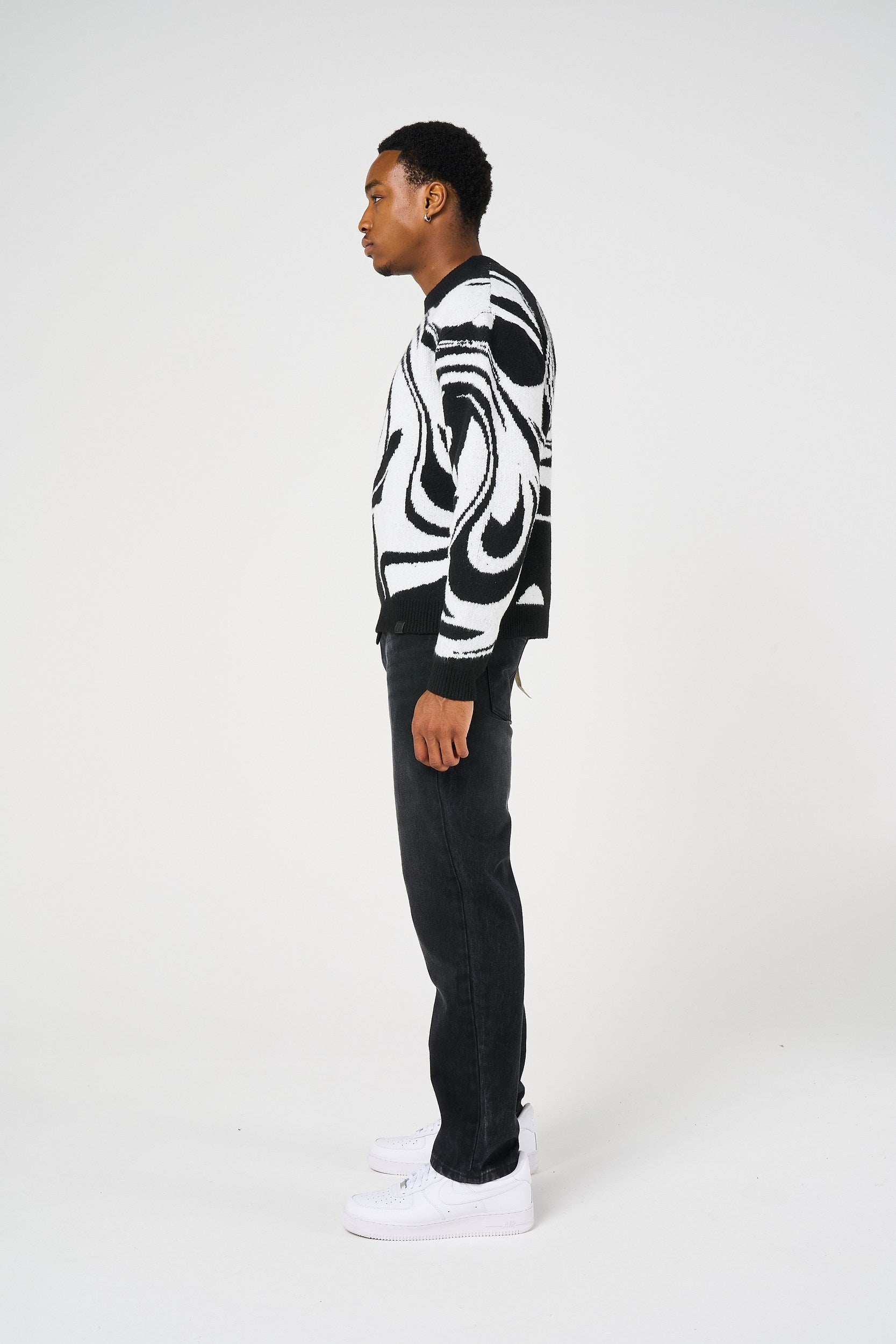 Pierce Black Knitted Sweatshirt