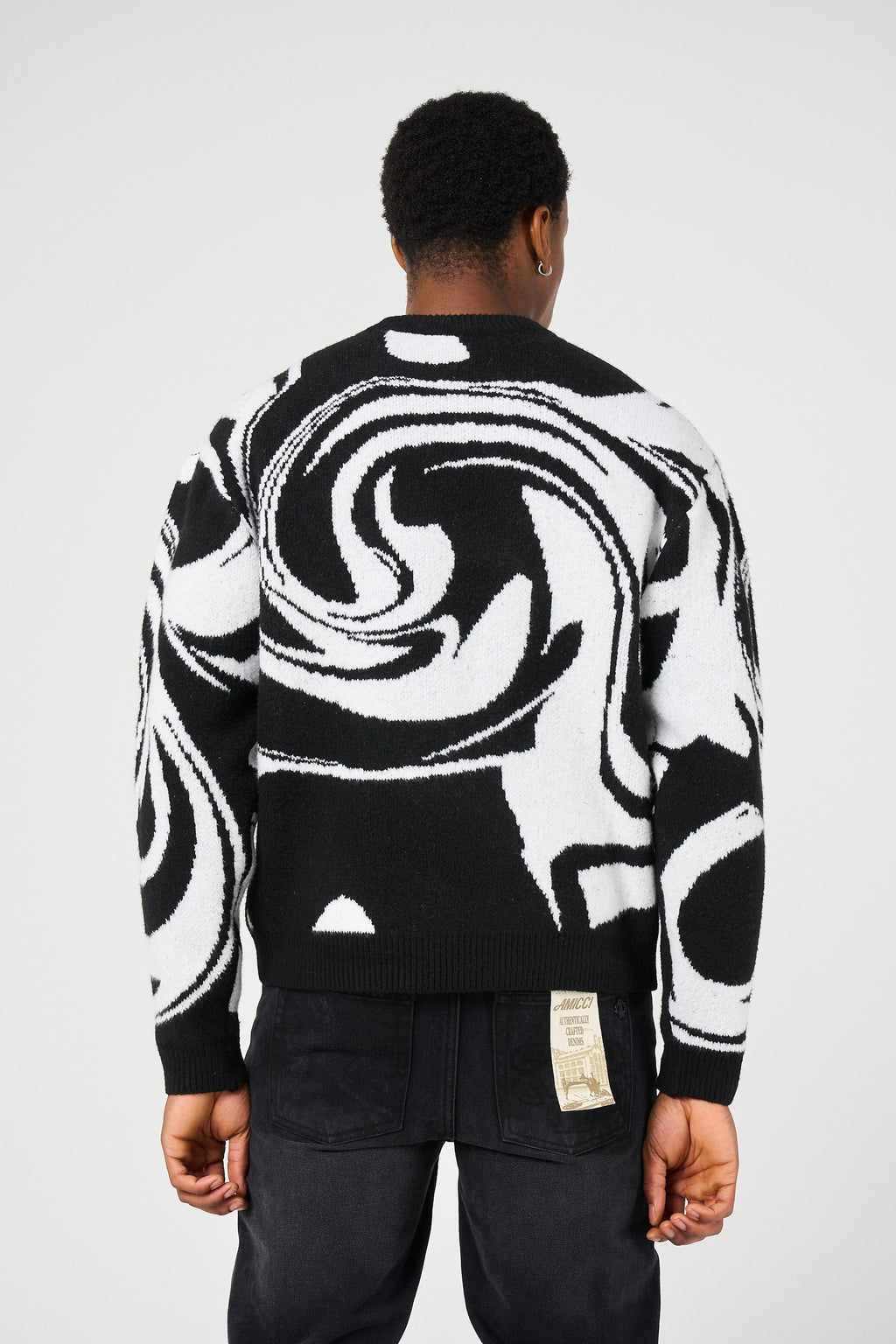 Pierce Black Knitted Sweatshirt