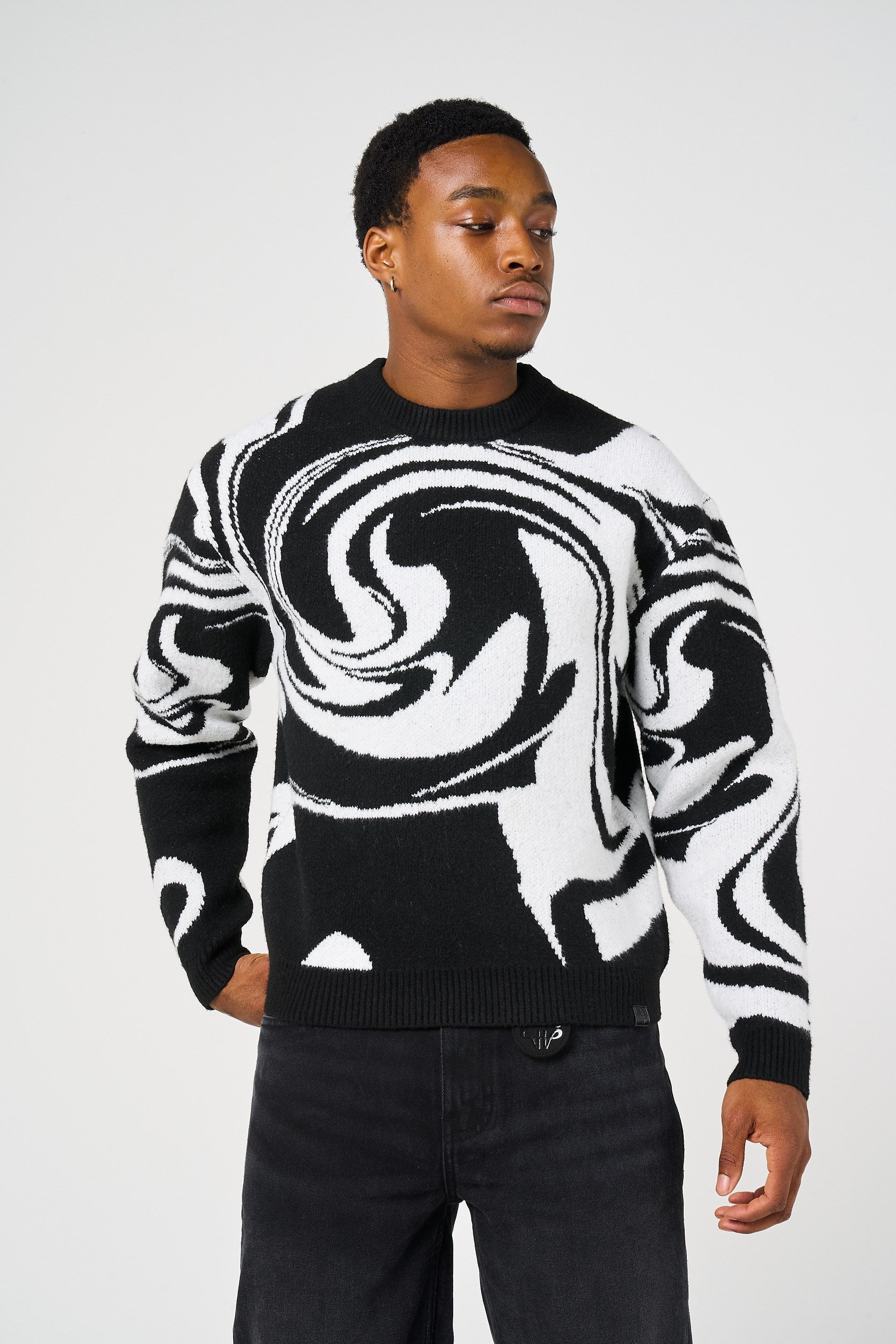 Pierce Black Knitted Sweatshirt