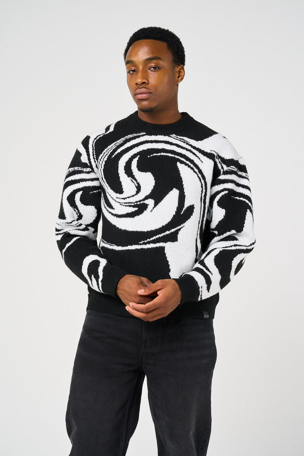 Pierce Black Knitted Sweatshirt