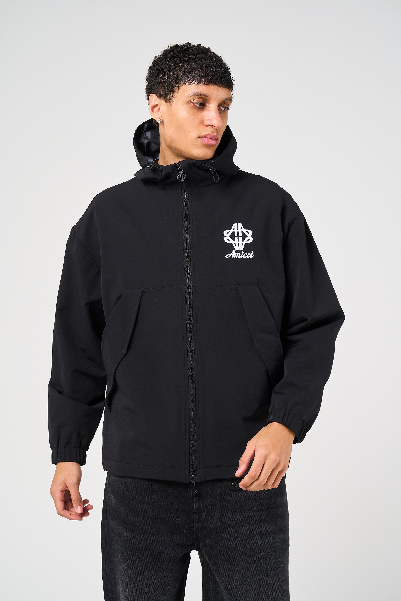 Crosby Black Longline Windbreaker