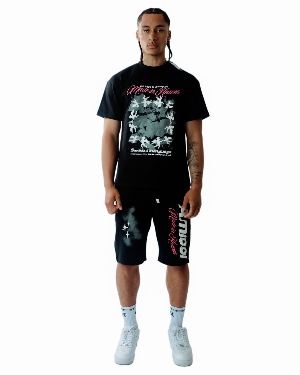 Angeli Grafische Korte Zwarte