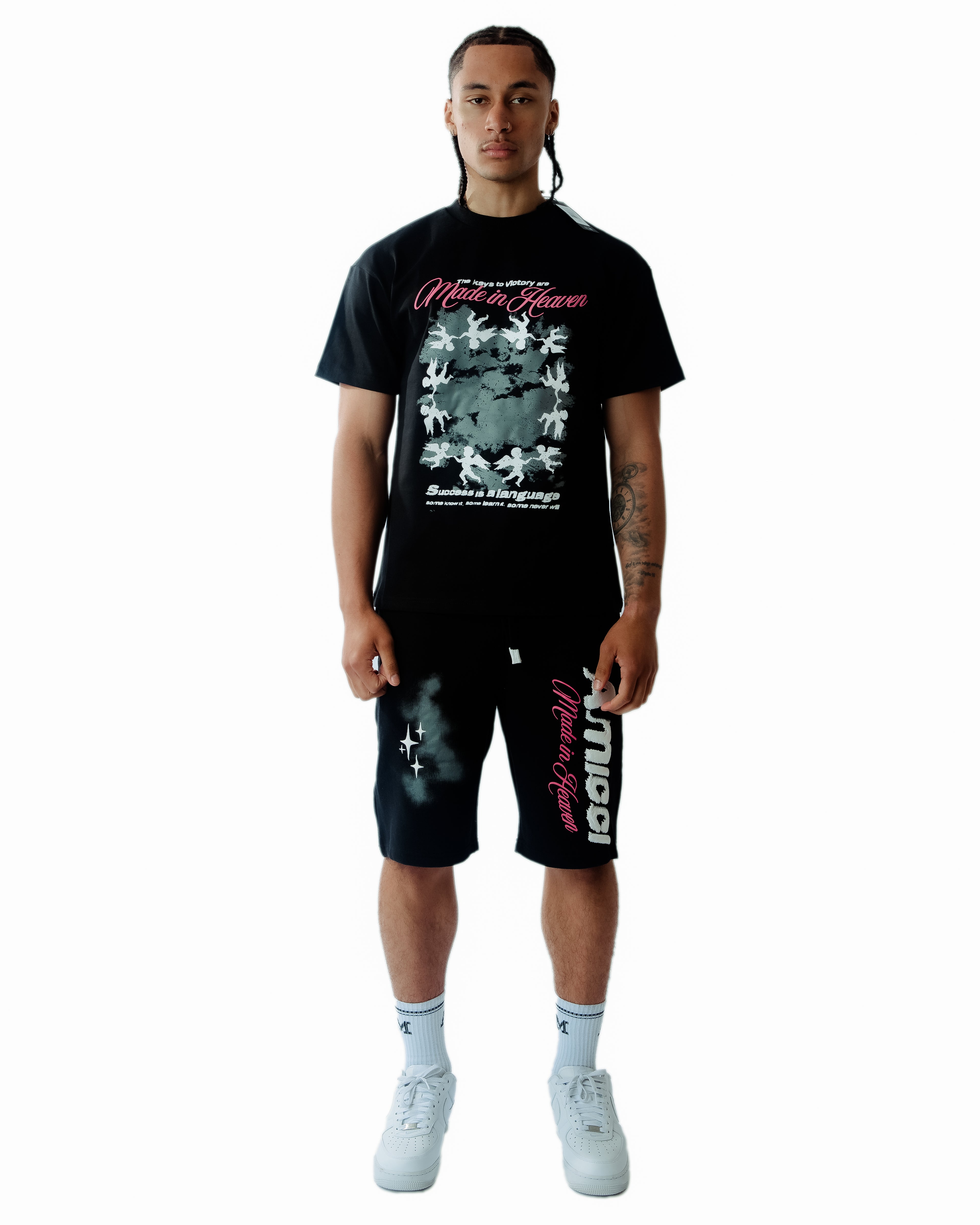 Angeli Grafische Korte Zwarte