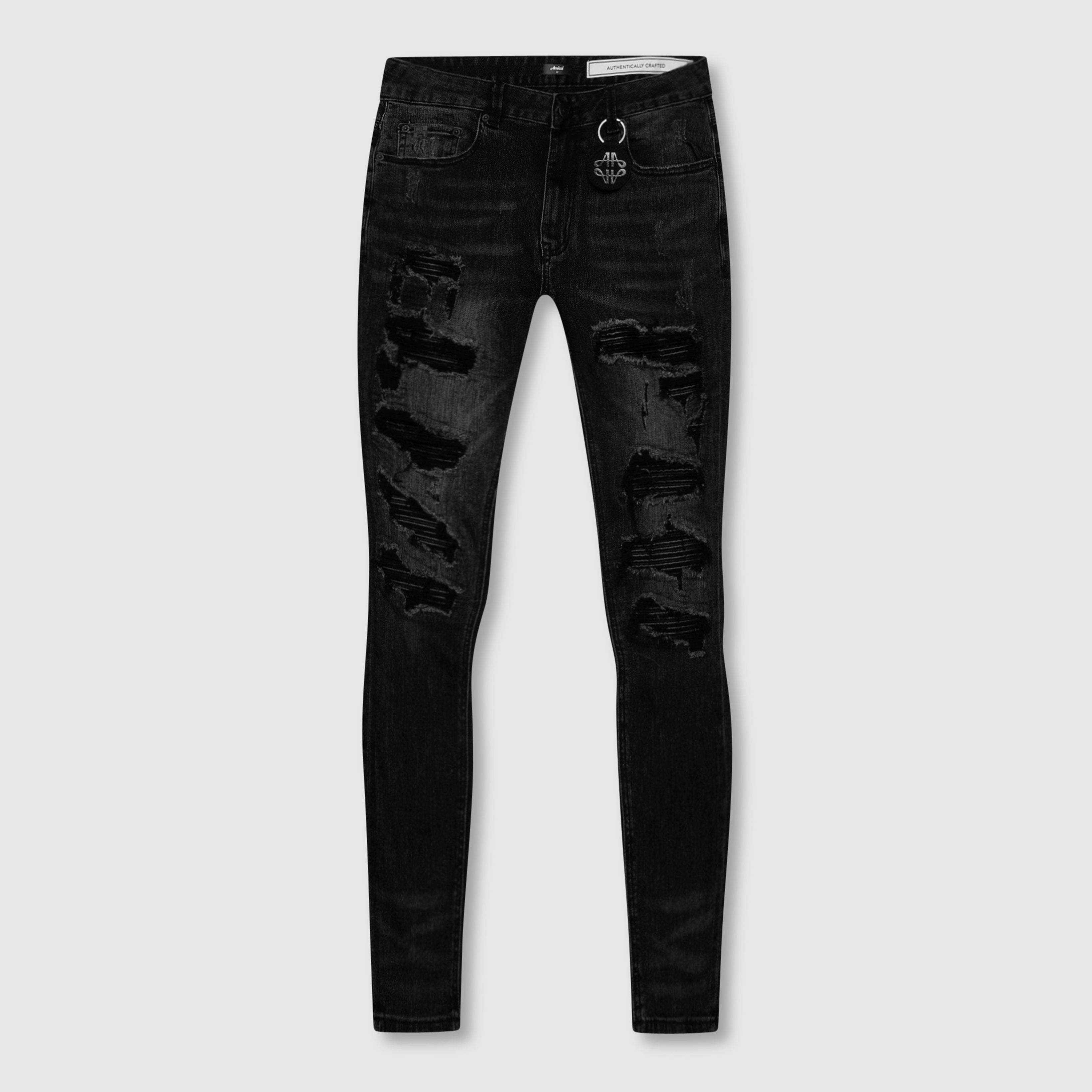 Rocco Jean skinny noir déchiré lourd