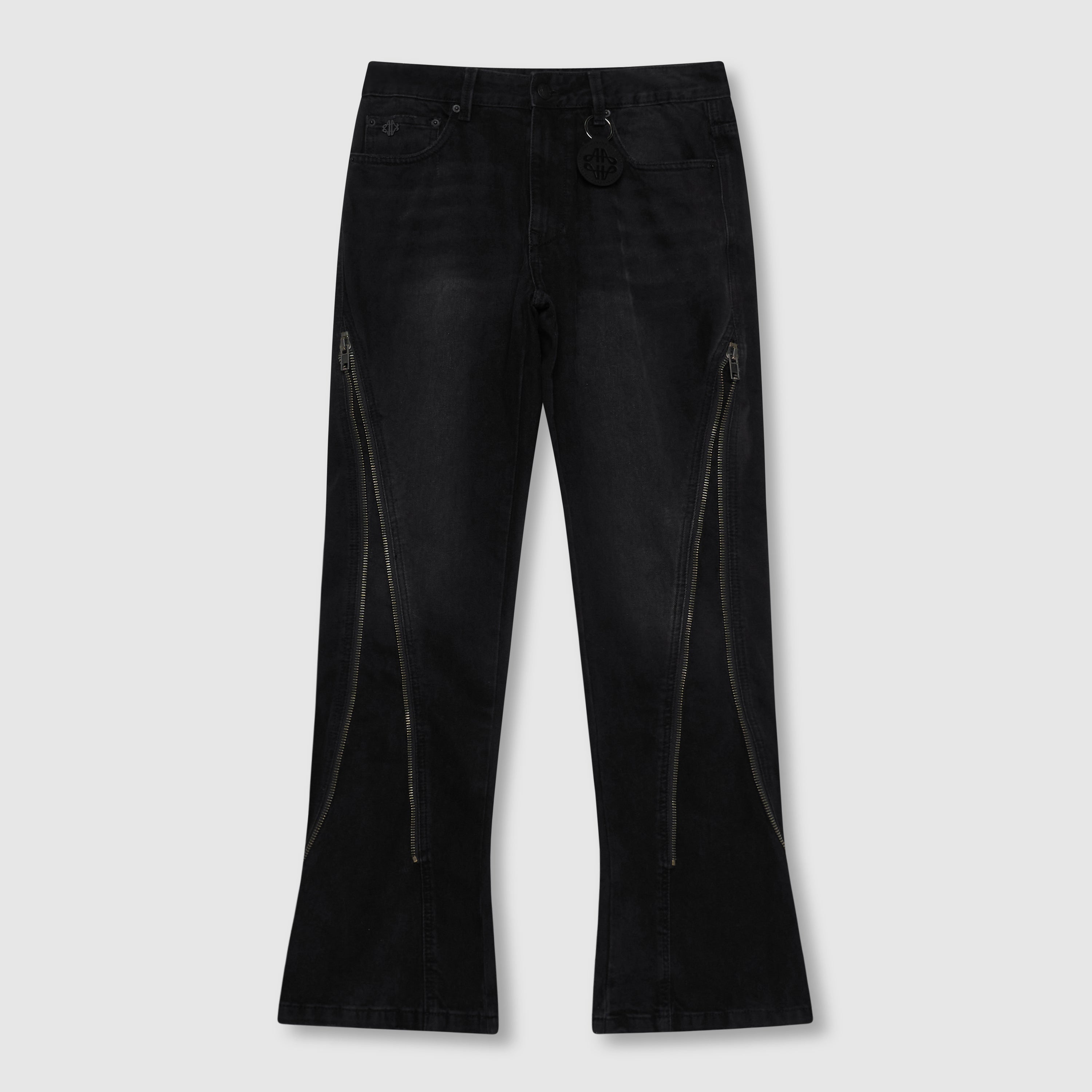 Lorient Zipped Flare Jeans Schwarz