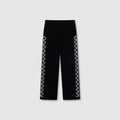 Merino Strickwaren Schwarze Jogginghose