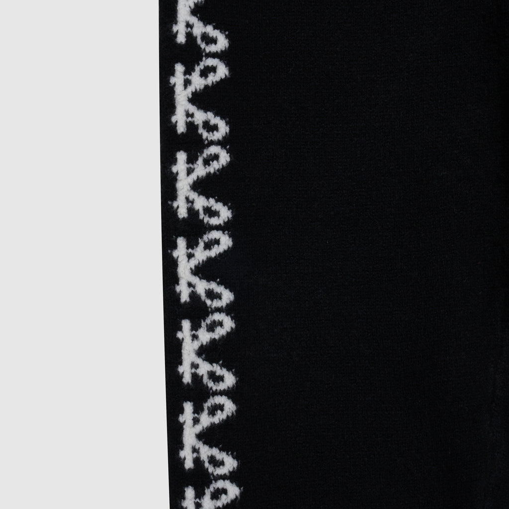 Merino Strickwaren Schwarze Jogginghose