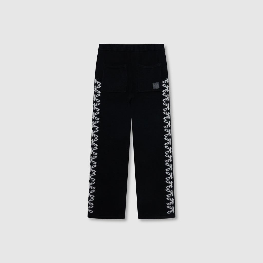 Merino Strickwaren Schwarze Jogginghose