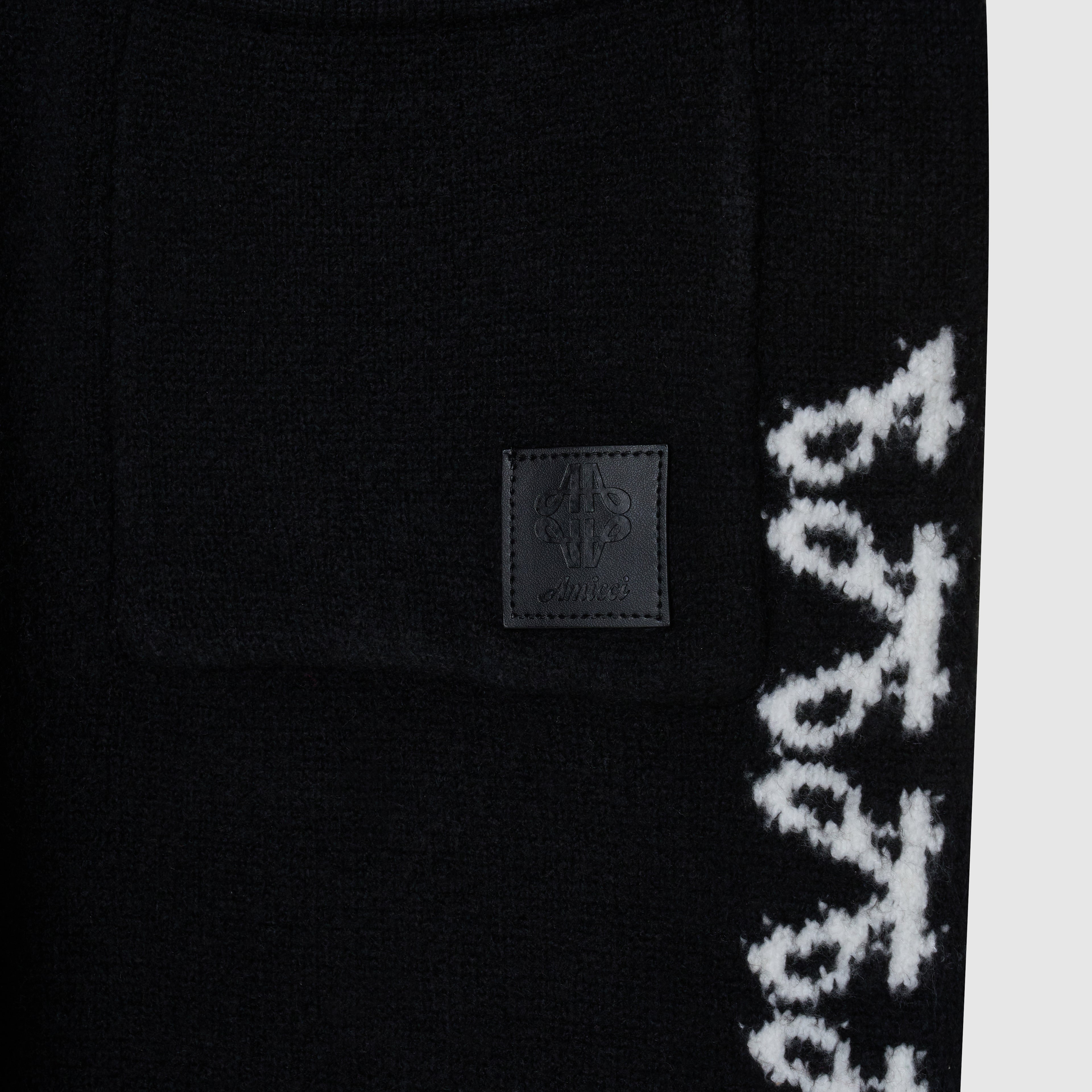 Merino Strickwaren Schwarze Jogginghose