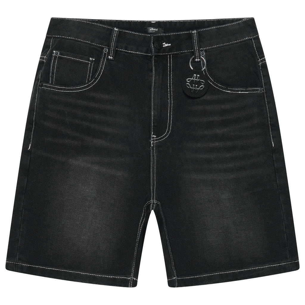 Keshi Denim-Shorts-Set Schwarz