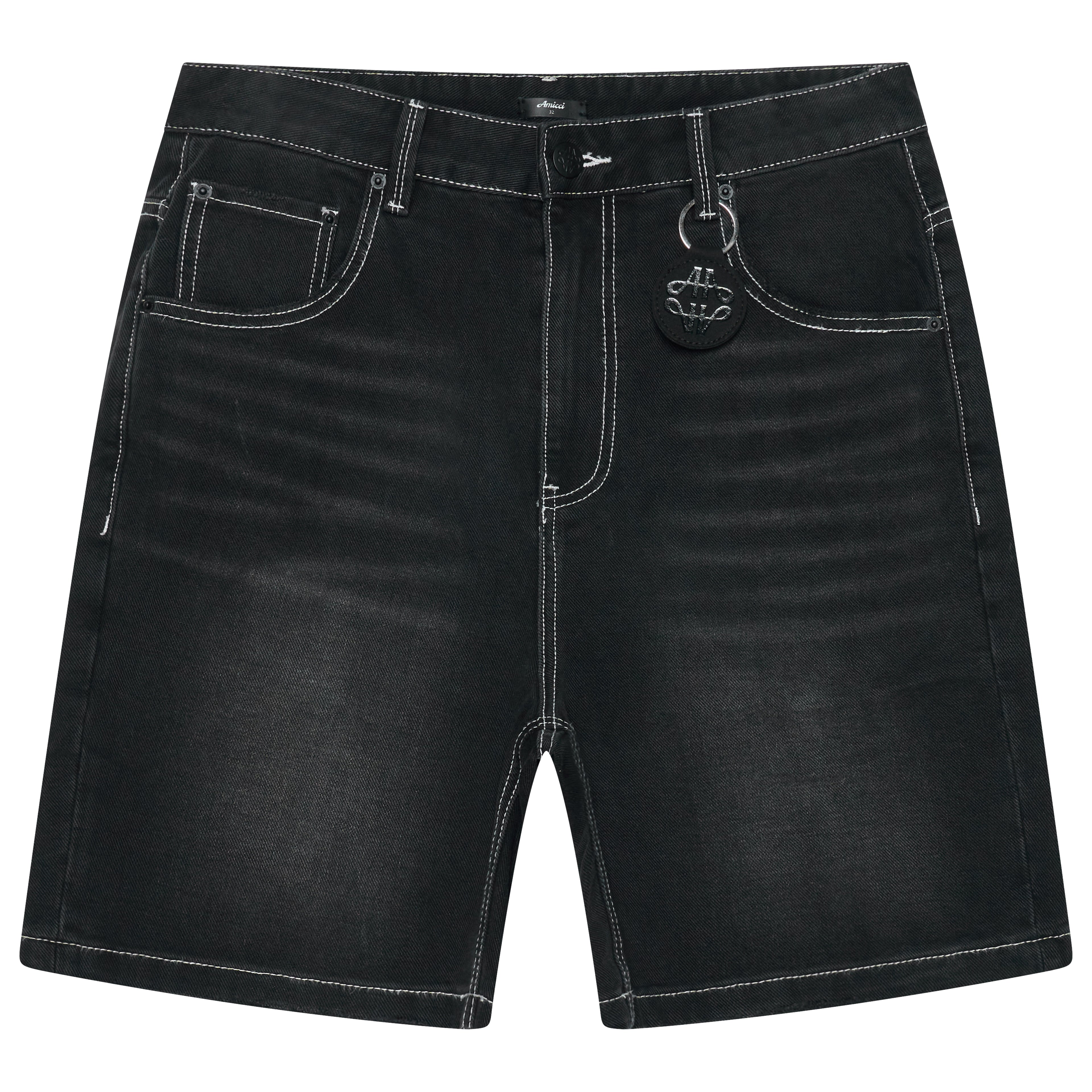 Keshi Denim-Shorts-Set Schwarz
