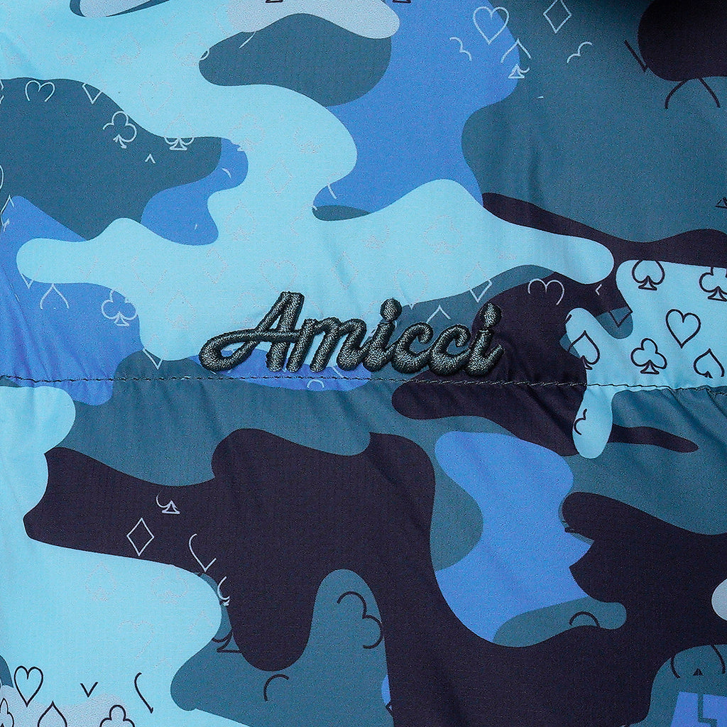 Donte Blaue Camouflage Pufferjacke