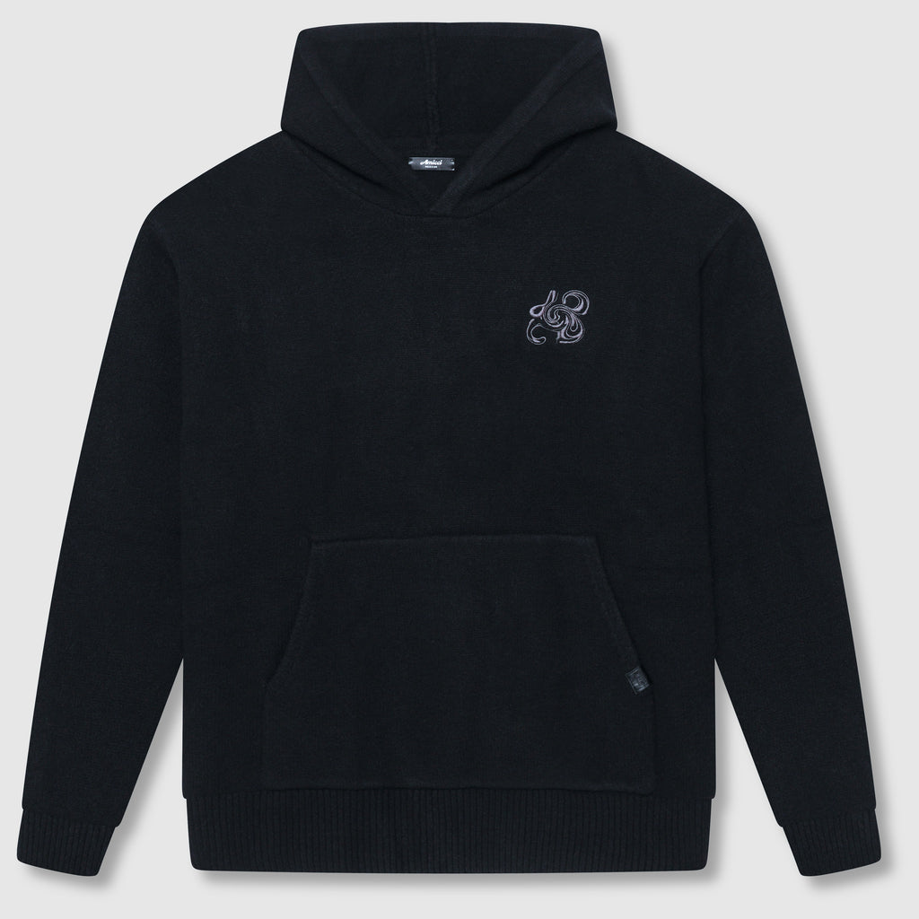 Amos Black Knitted Hoodie