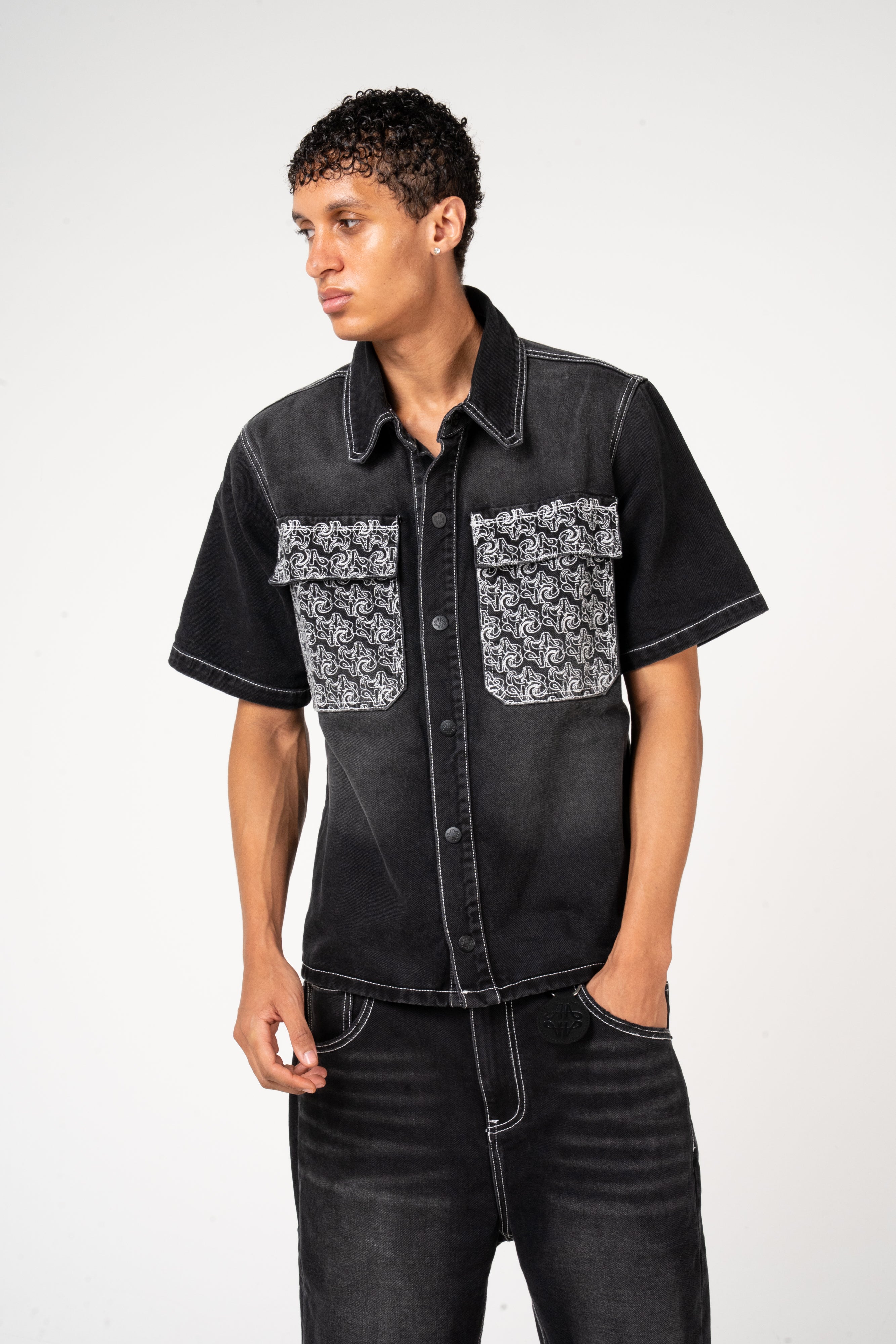 Keshi Denim Shirt Zwart