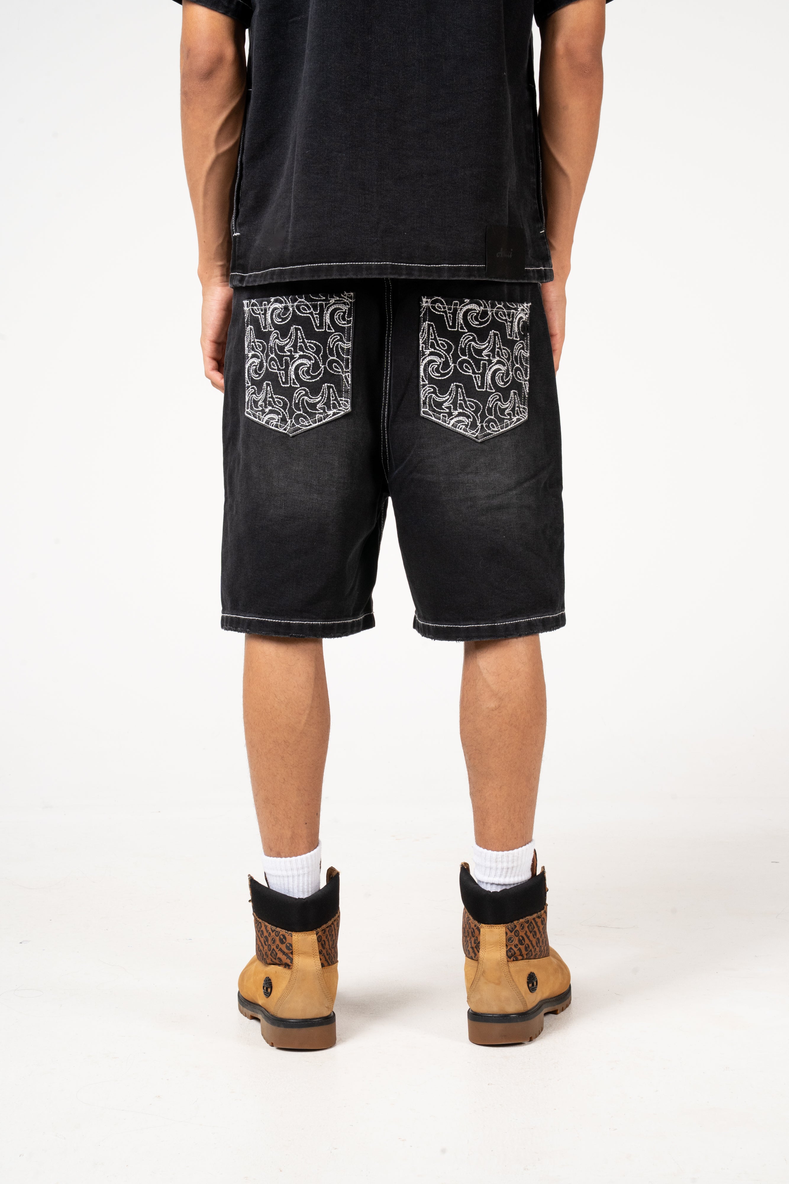 Keshi Denim Short Set Black