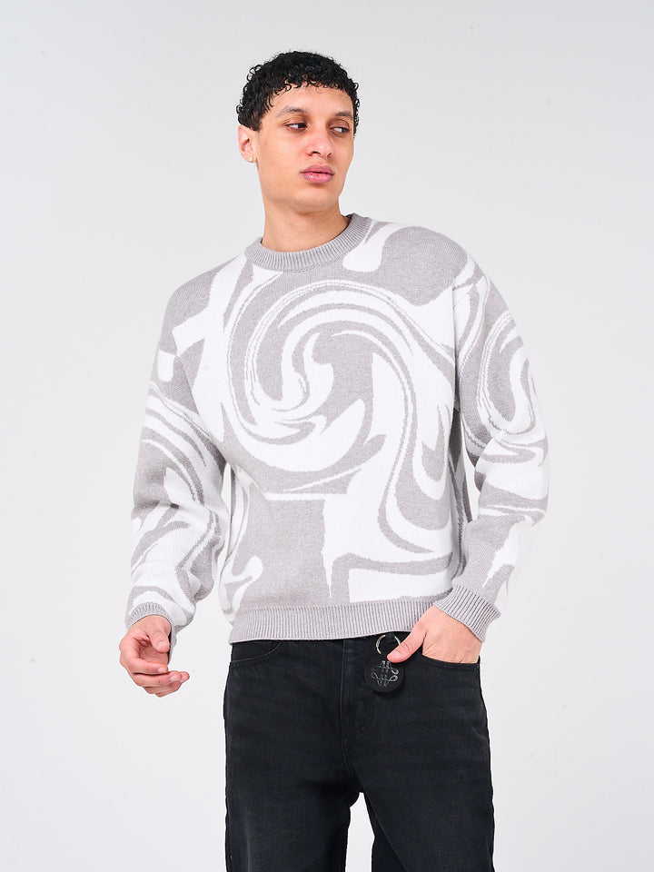 Pierce grijs gebreid sweatshirt