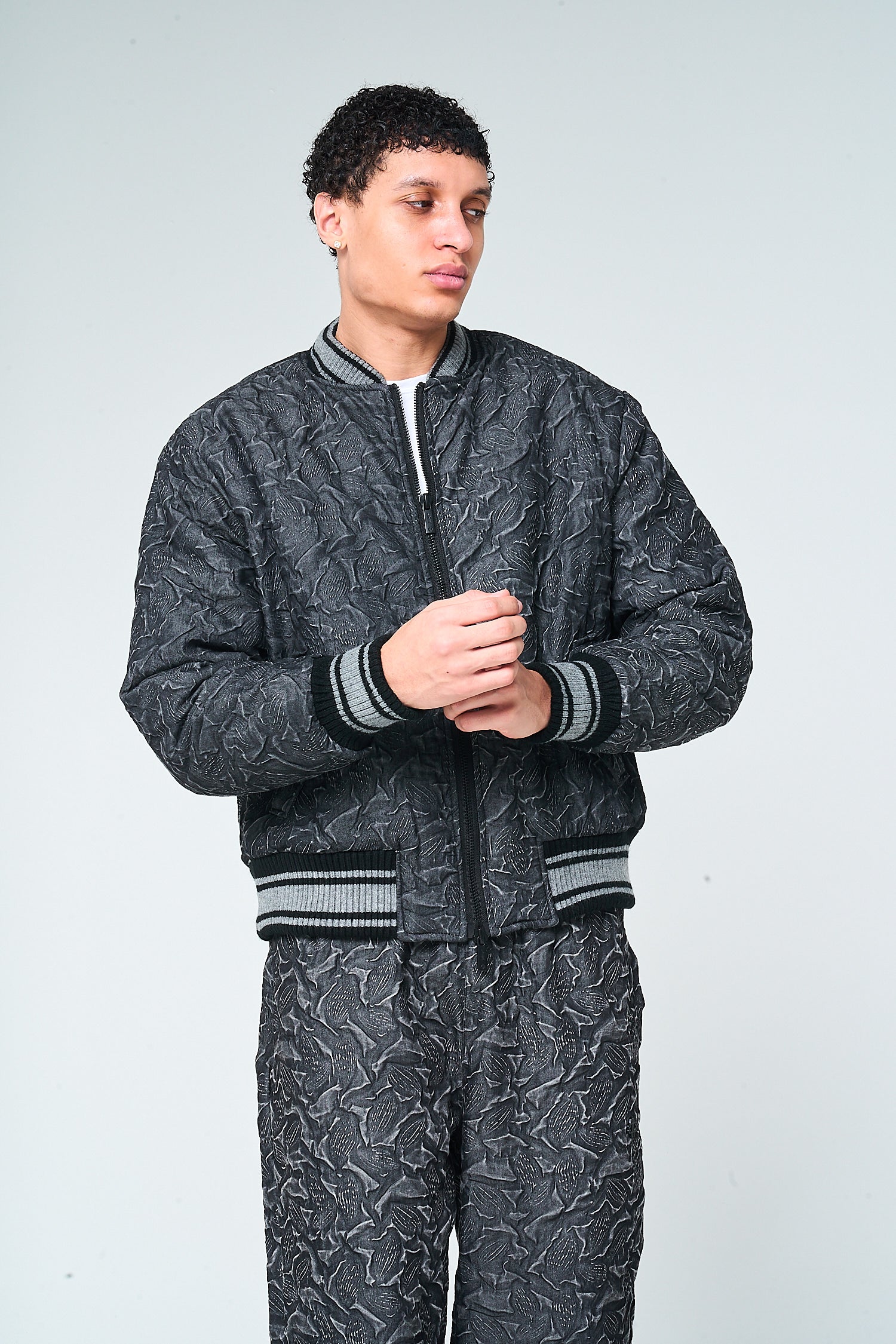 Fonsie Textured Bomber Jacket – Amicci
