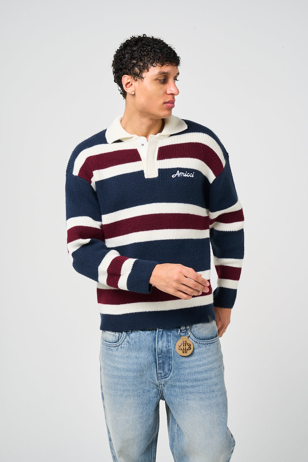 Awing Striped Knitted Sweatshirt