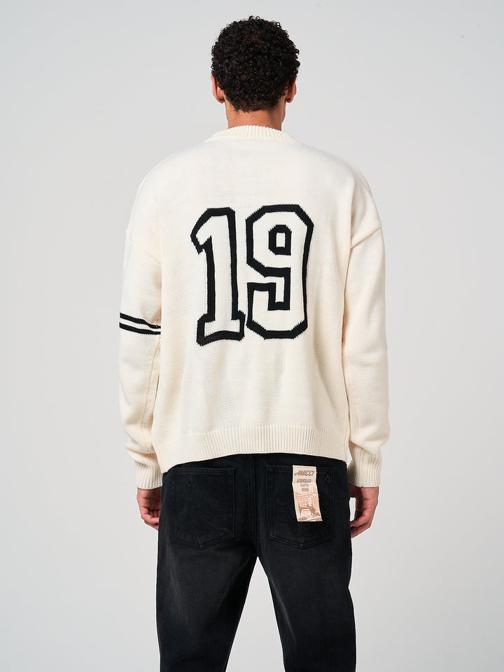 Nantes Long Sleeve White Knitted T Shirt