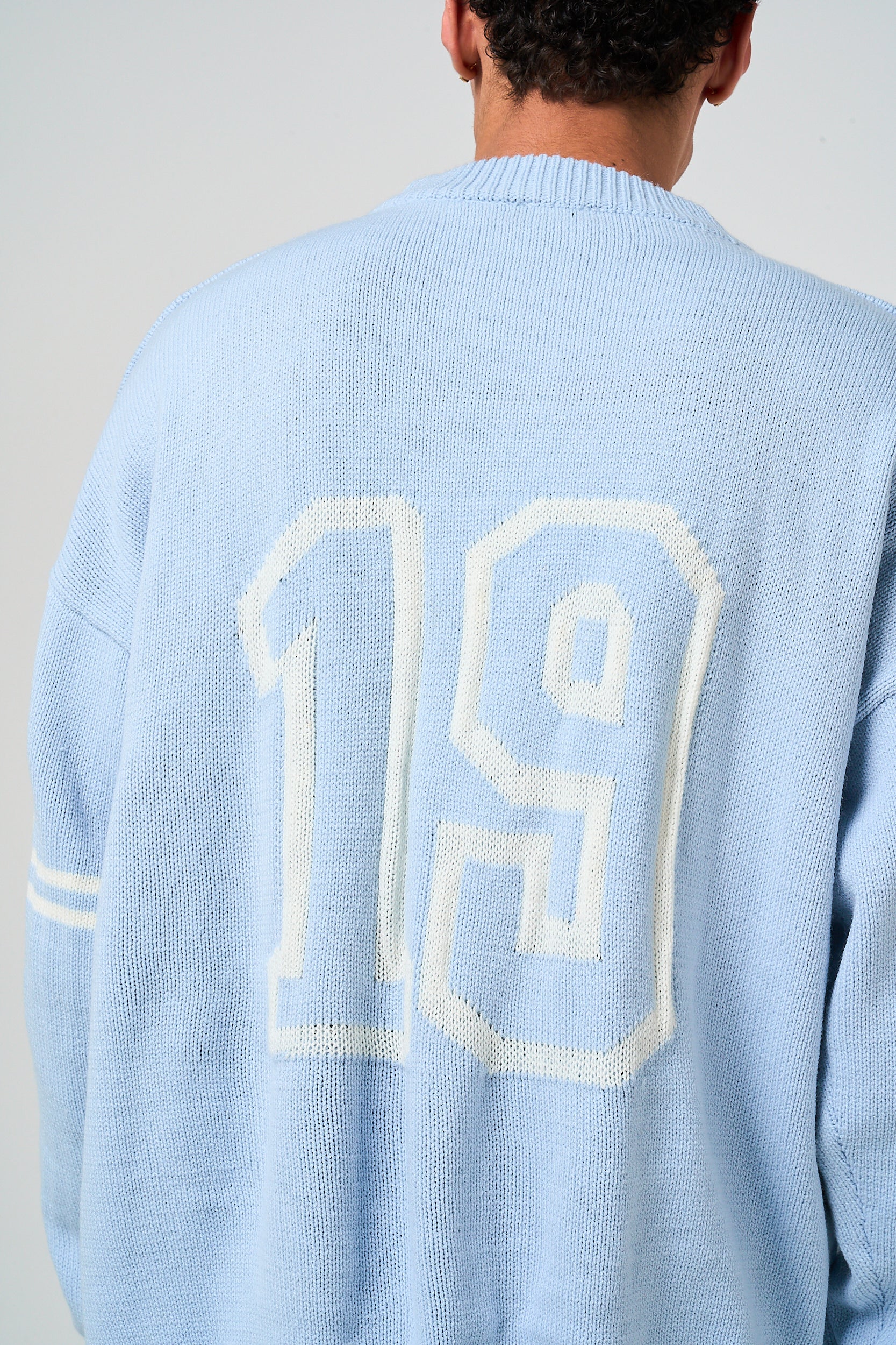 Nantes Long Sleeve Blue Knitted T Shirt