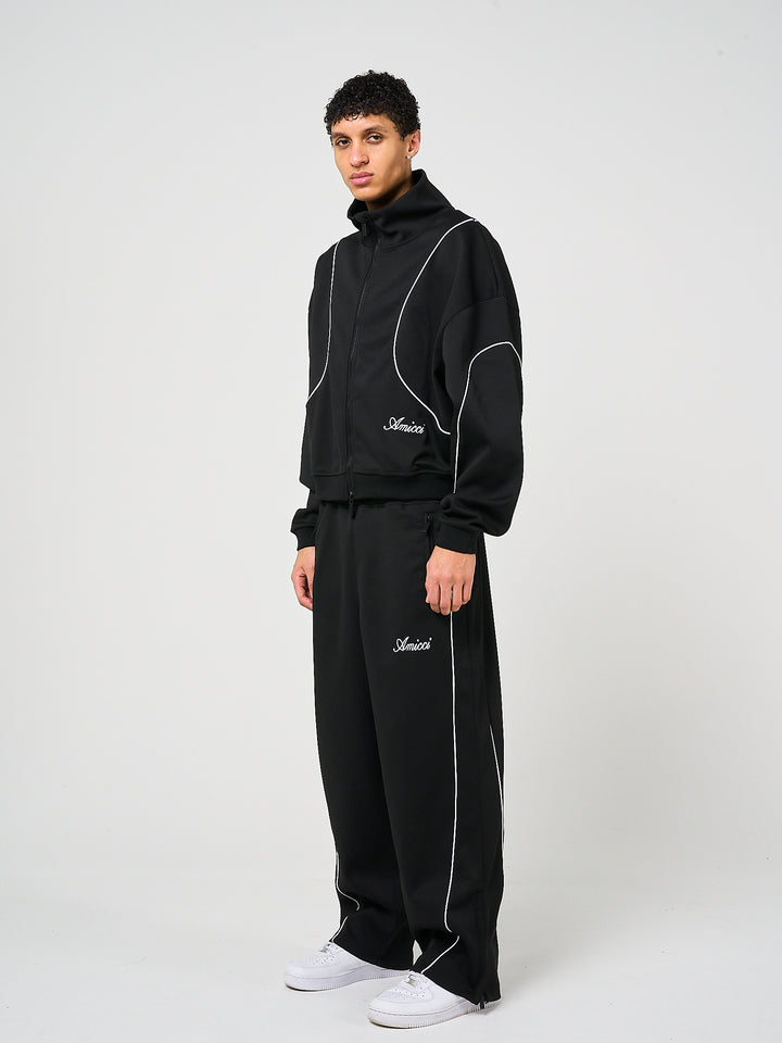 Bleecker zwarte joggingbroek met rits