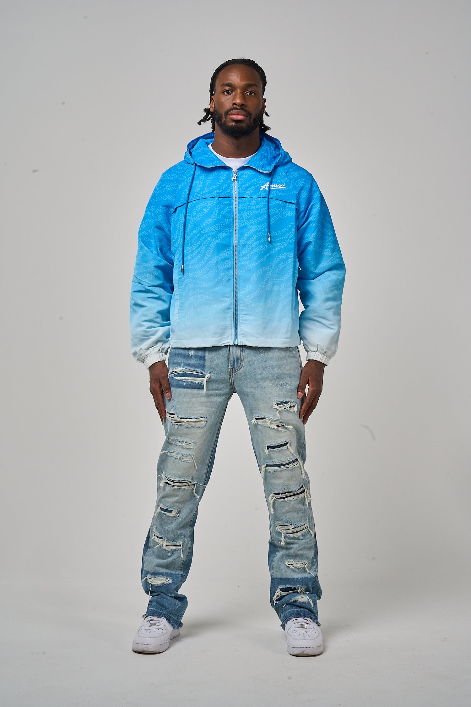 Luciano windjack blauw