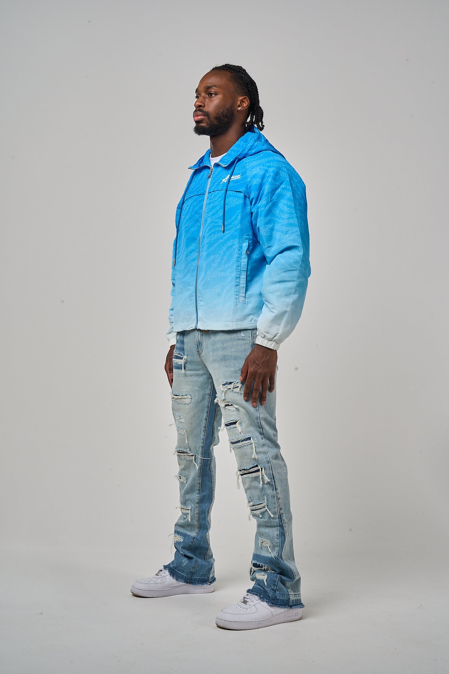 Luciano windjack blauw