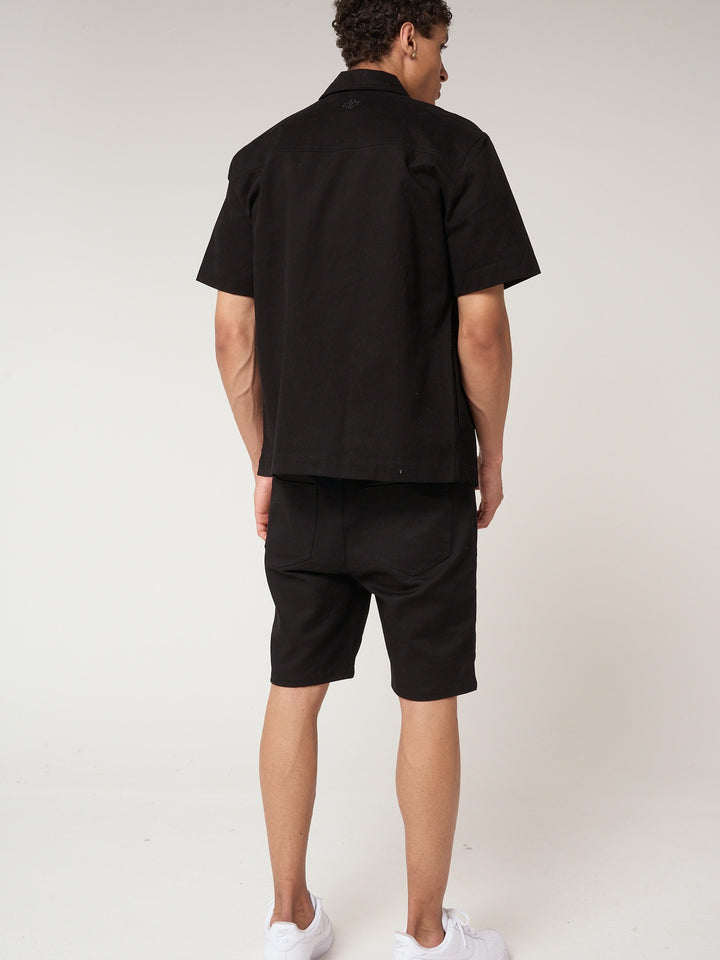 Ornell Cotton Twill Overshirt Black