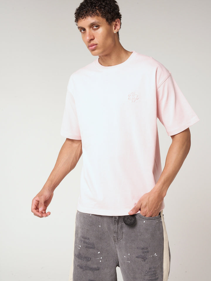 Karim Emblem Logo T Shirt Pink