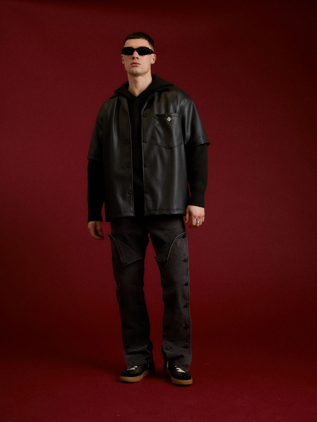 Knox Zwart Gewassen Gepaneerde Jeans