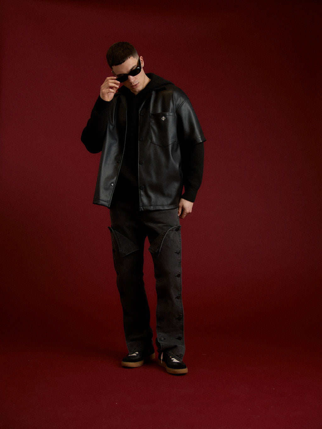 Knox Zwart Gewassen Gepaneerde Jeans