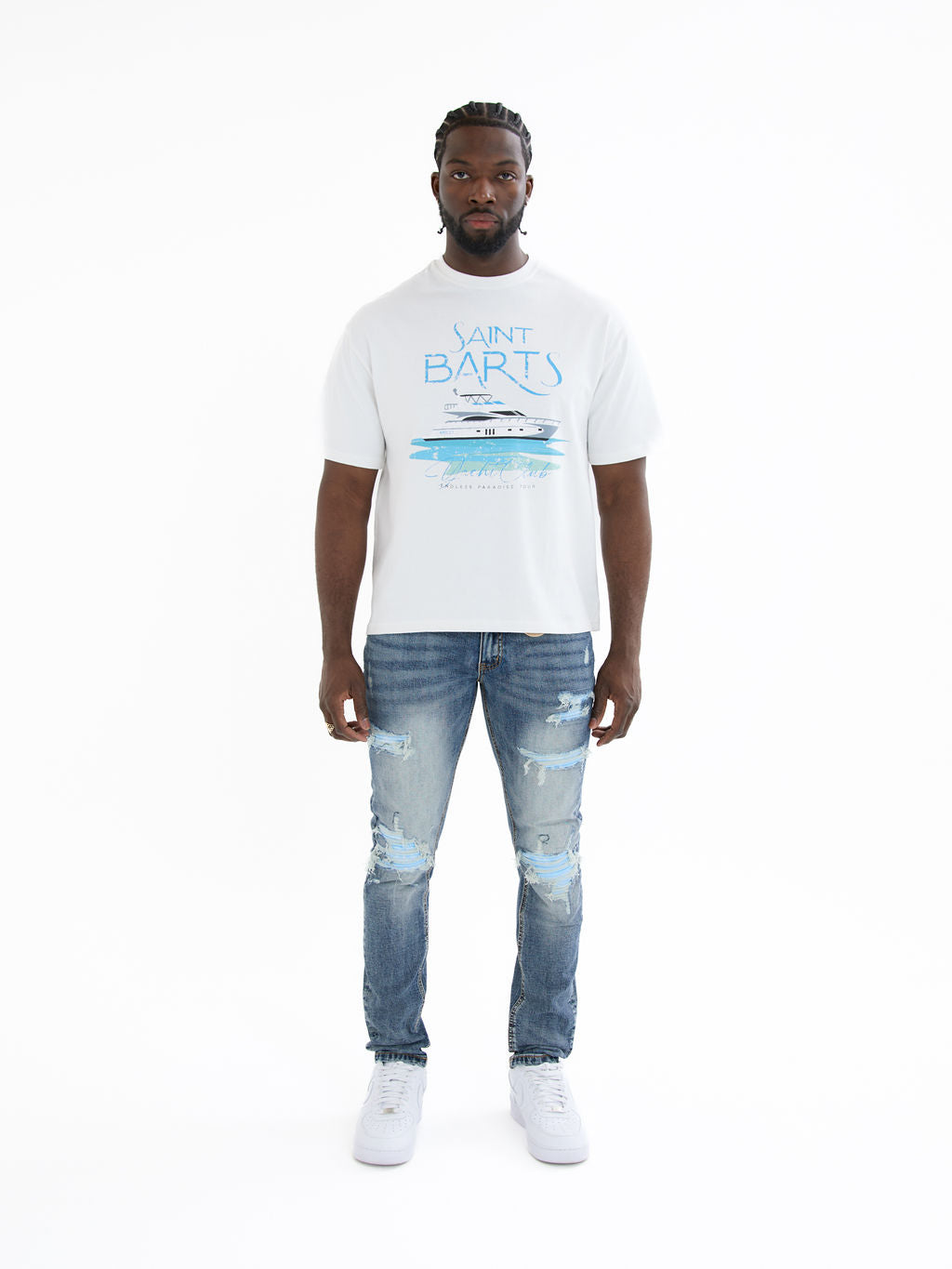 Arlow Blauwe Bandana Skinny Jeans