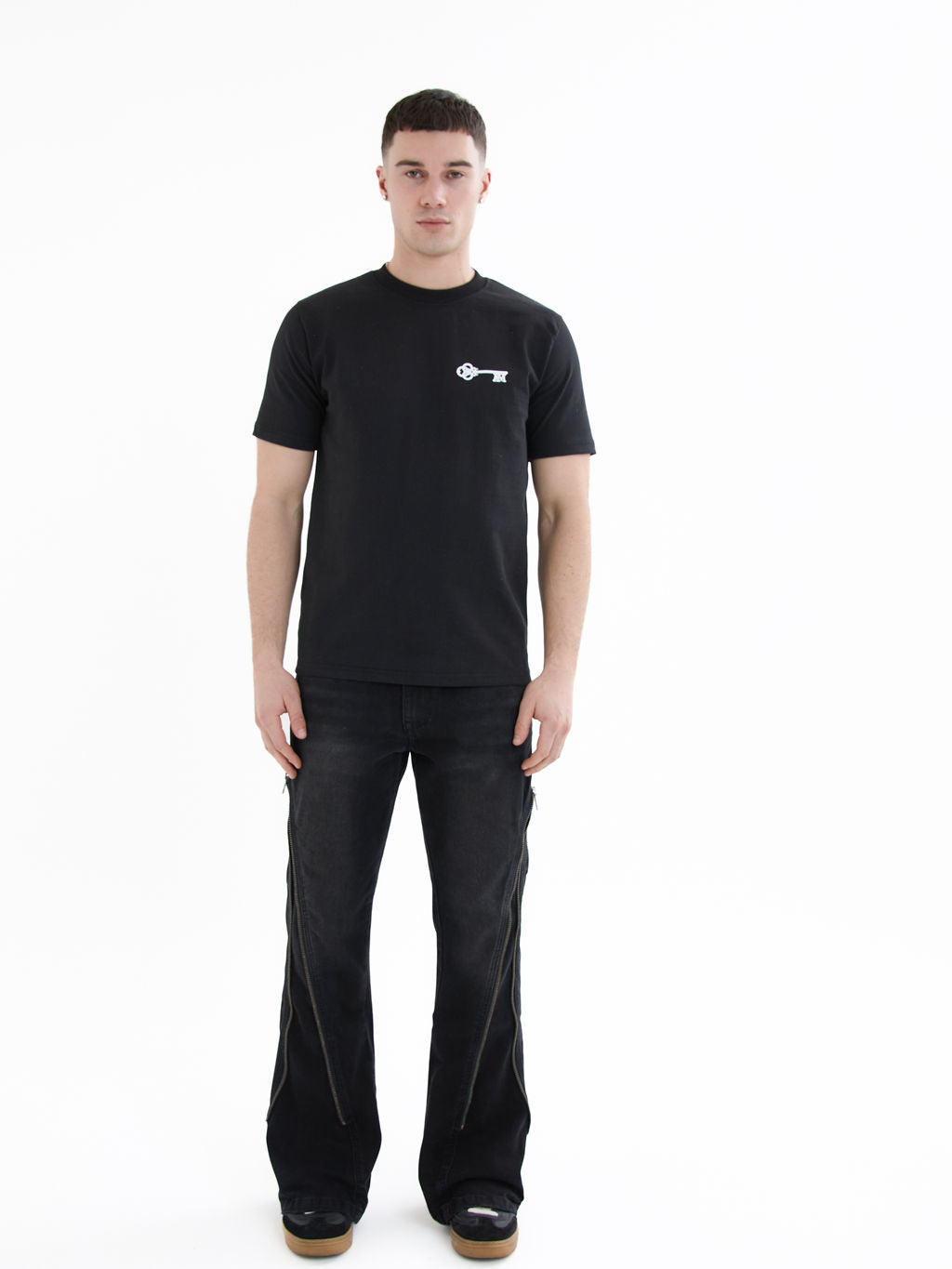 Jeans de campana con cremallera Lorient Negros