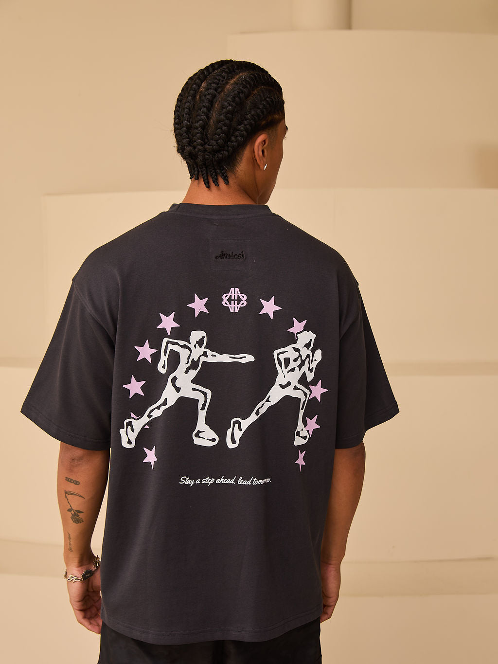 Hasten Grafisch T-shirt Zwart