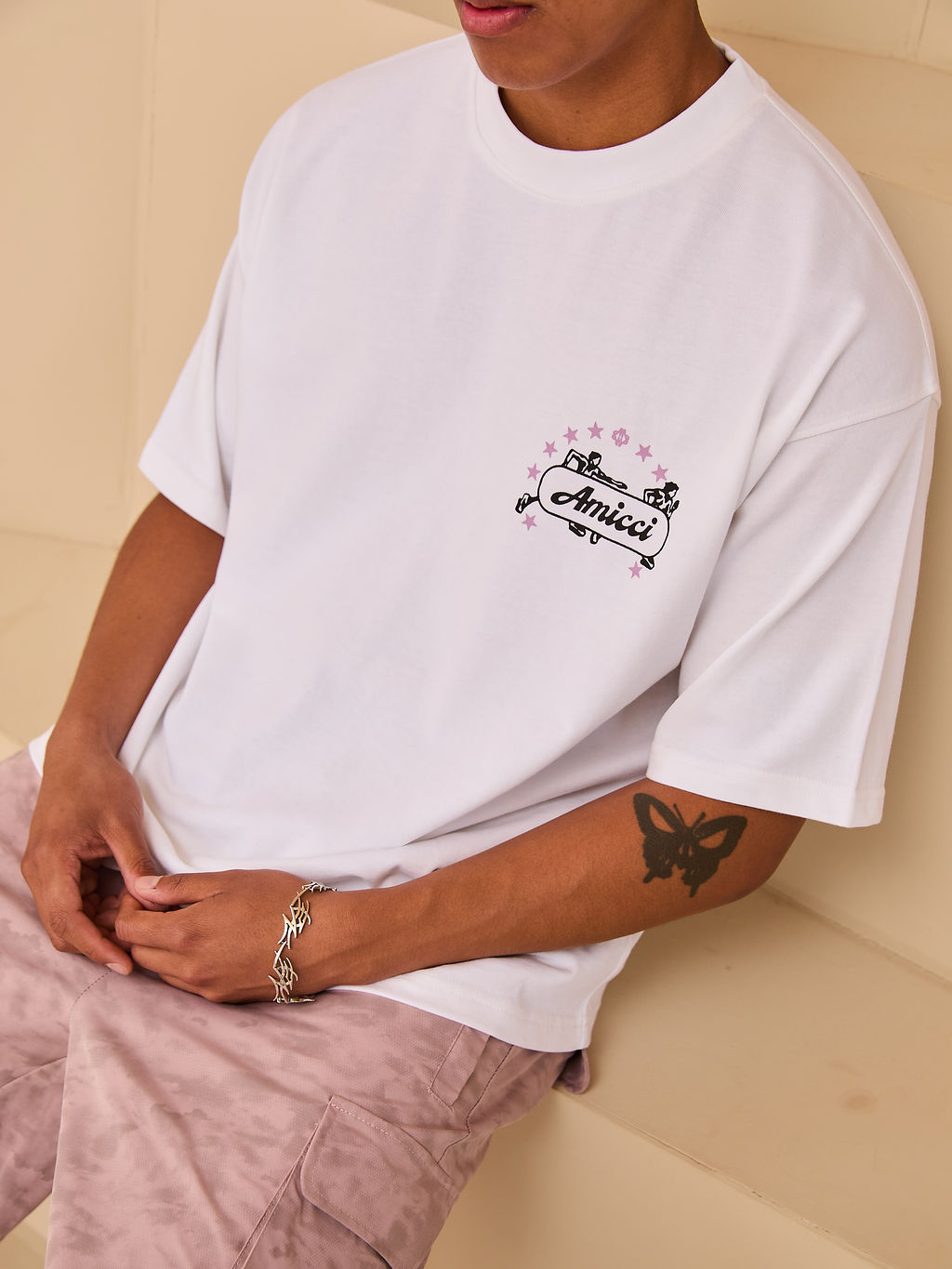 Hasten Graphic T Shirt White