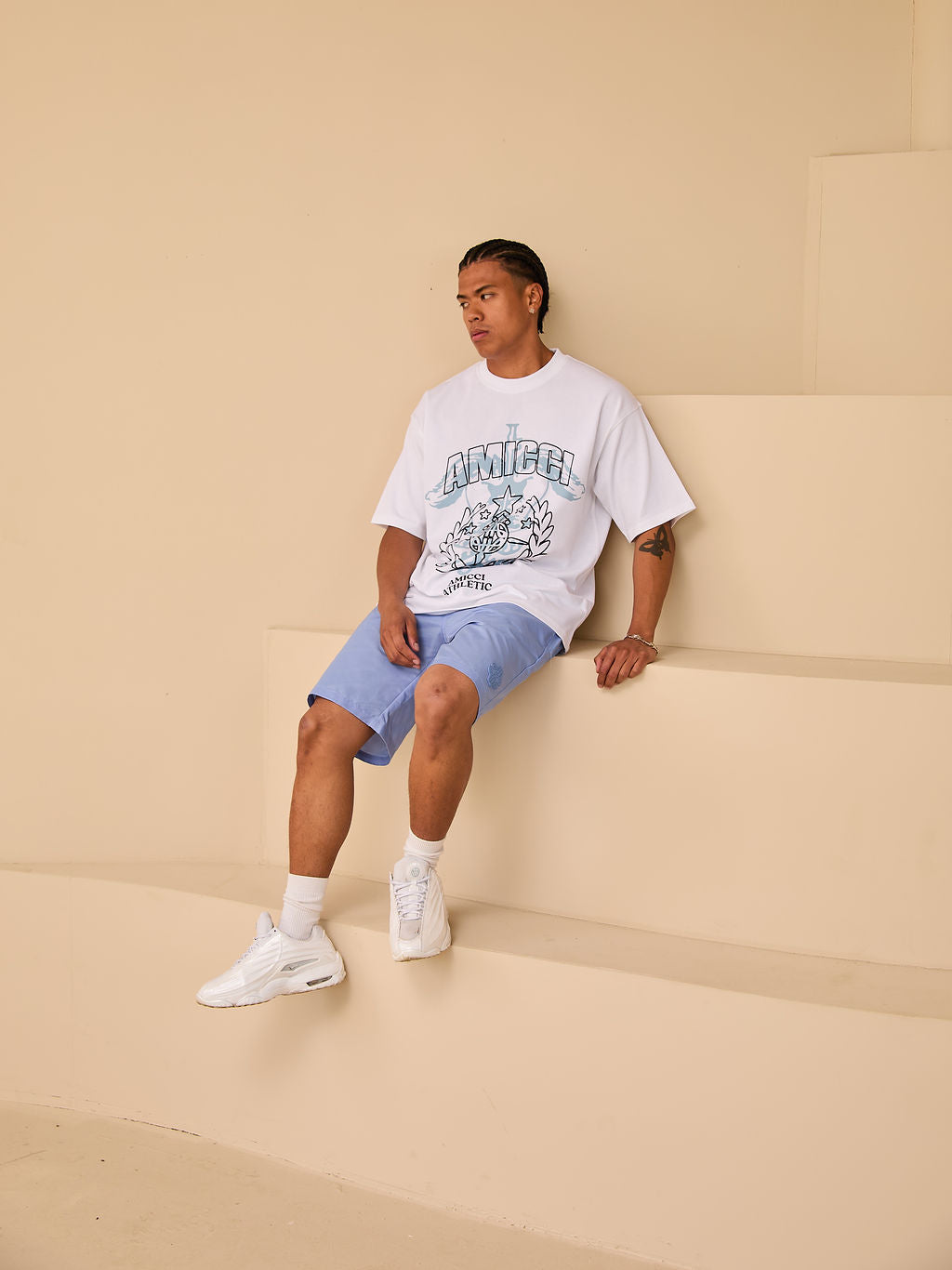 Parade T-shirt met blauwe opdruk