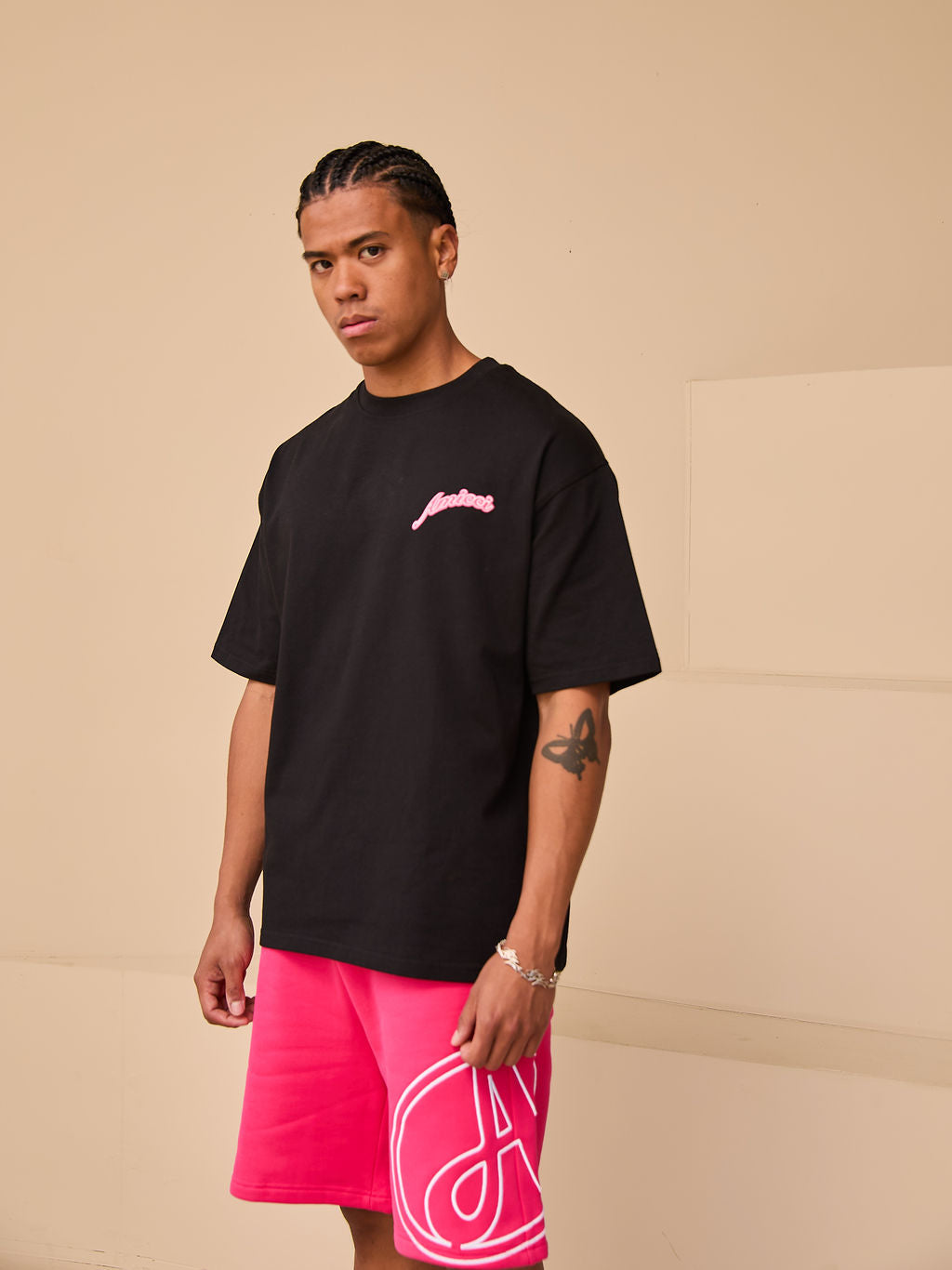 Tiriosa Grafische Oversized T-Shirt Zwart