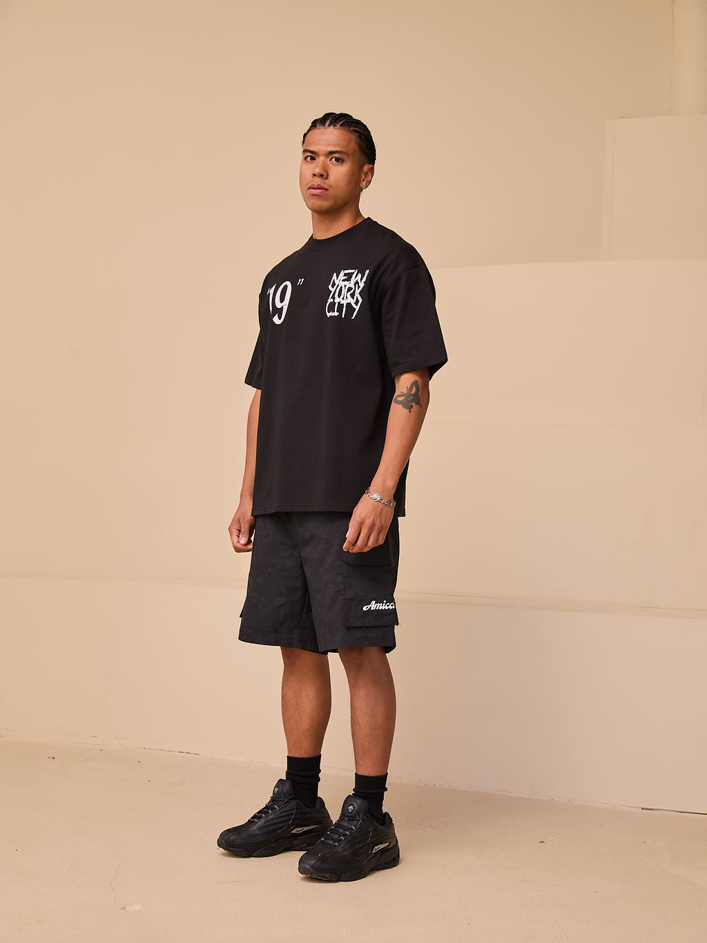 Caballo Graphic Oversized T-Shirt Zwart