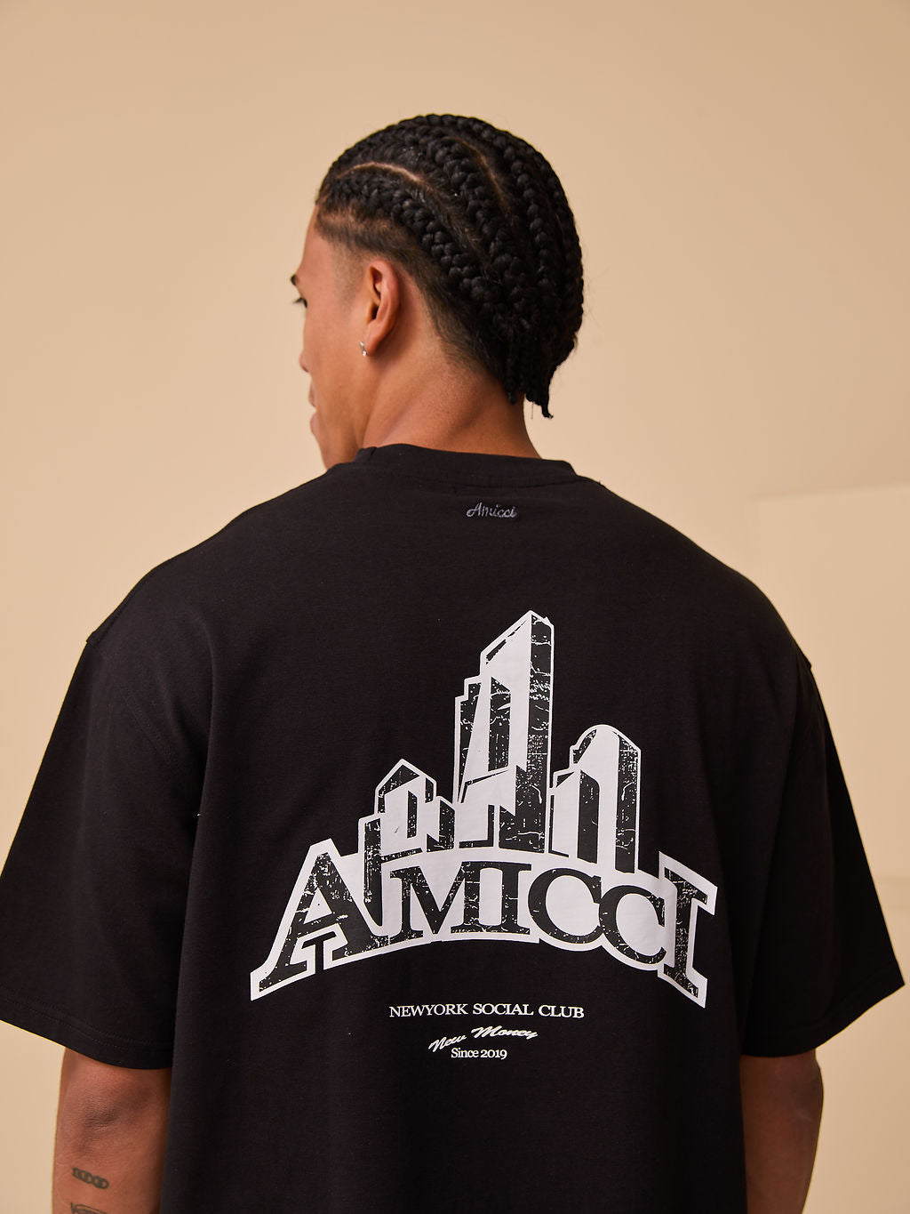 Caballo Graphic Oversized T-Shirt Zwart