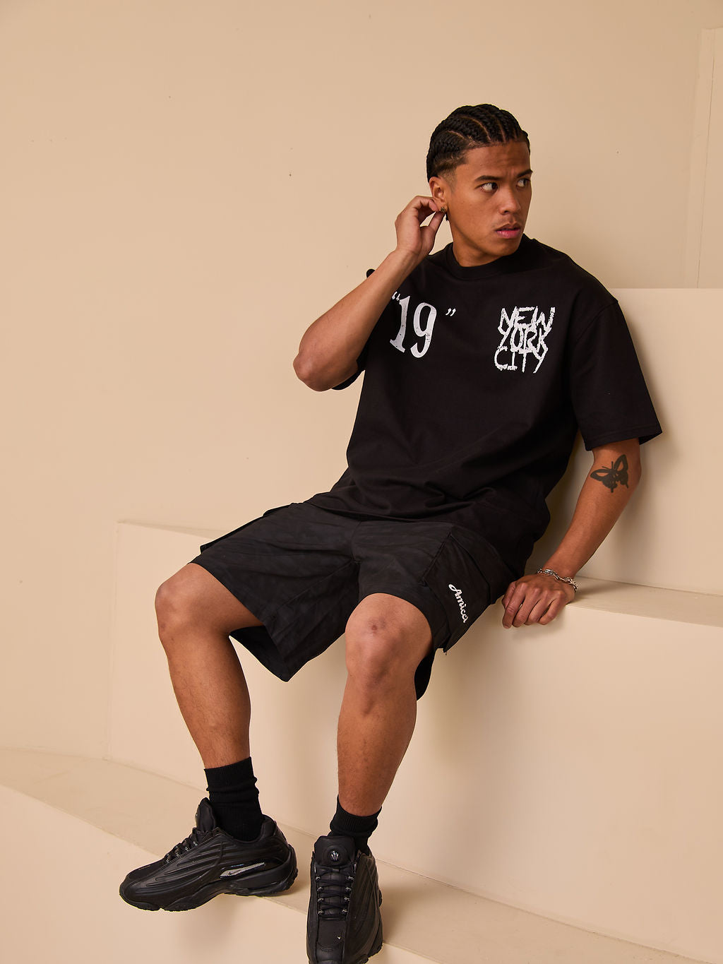 Caballo Graphic Oversized T-Shirt Zwart